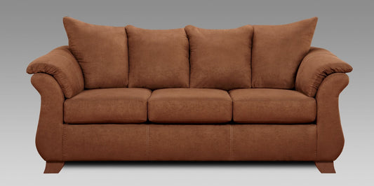 Sensations Chocolate Microfiber Pillow Back Sofa  Made In USA