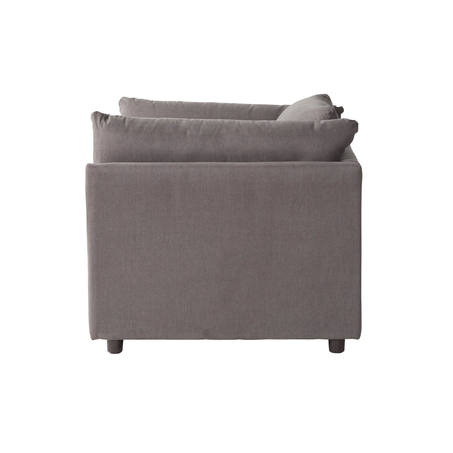 Roundhill Furniture Enda Oversized Living Room Pillow Back Cuddler Arm Chair, Carbon Gray