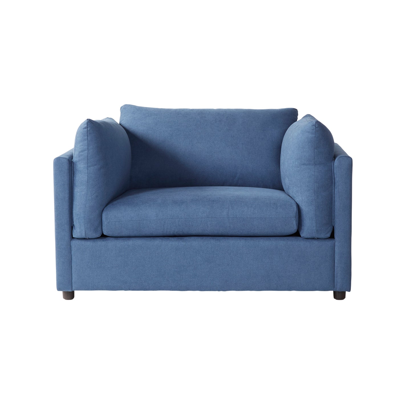Roundhill Furniture Enda Oversized Living Room Pillow Back Cuddler Arm Chair with Ottoman, Image Navy
