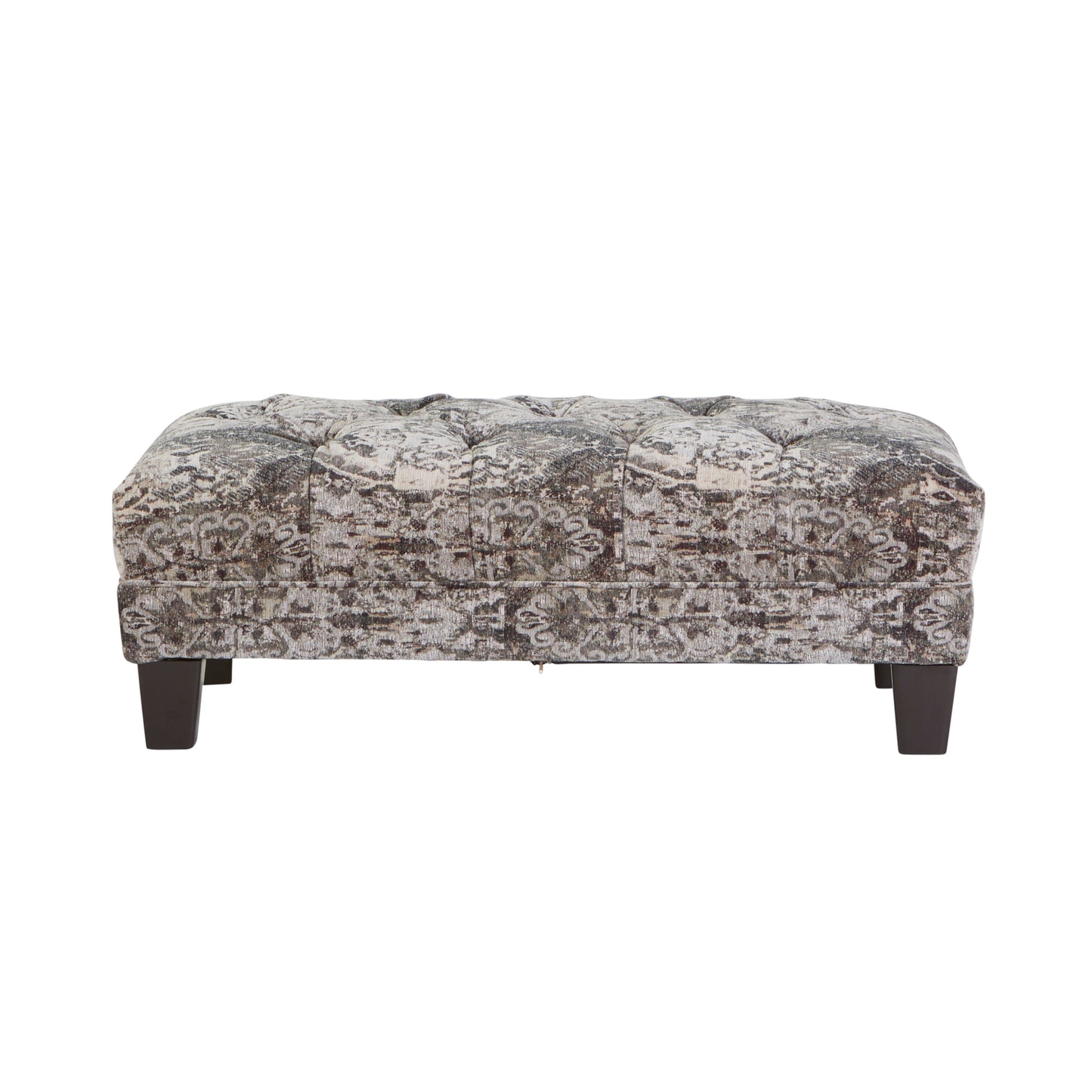 Roundhill Furniture Berliton Fabric Tufted Oversized Ottoman in Turkish Charcoal