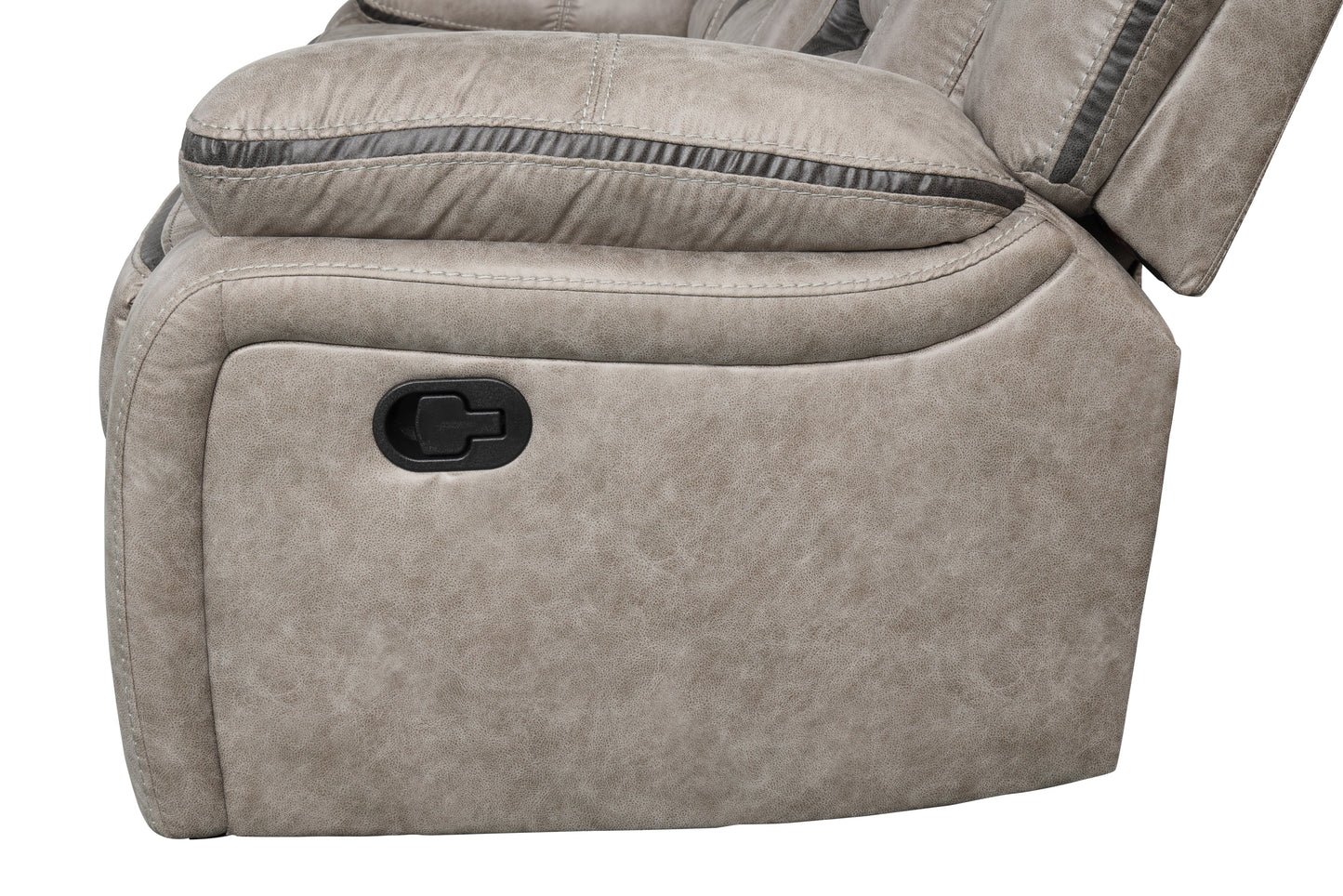 Elkton Manual Motion Reclining Loveseat with Storage Console, Taupe