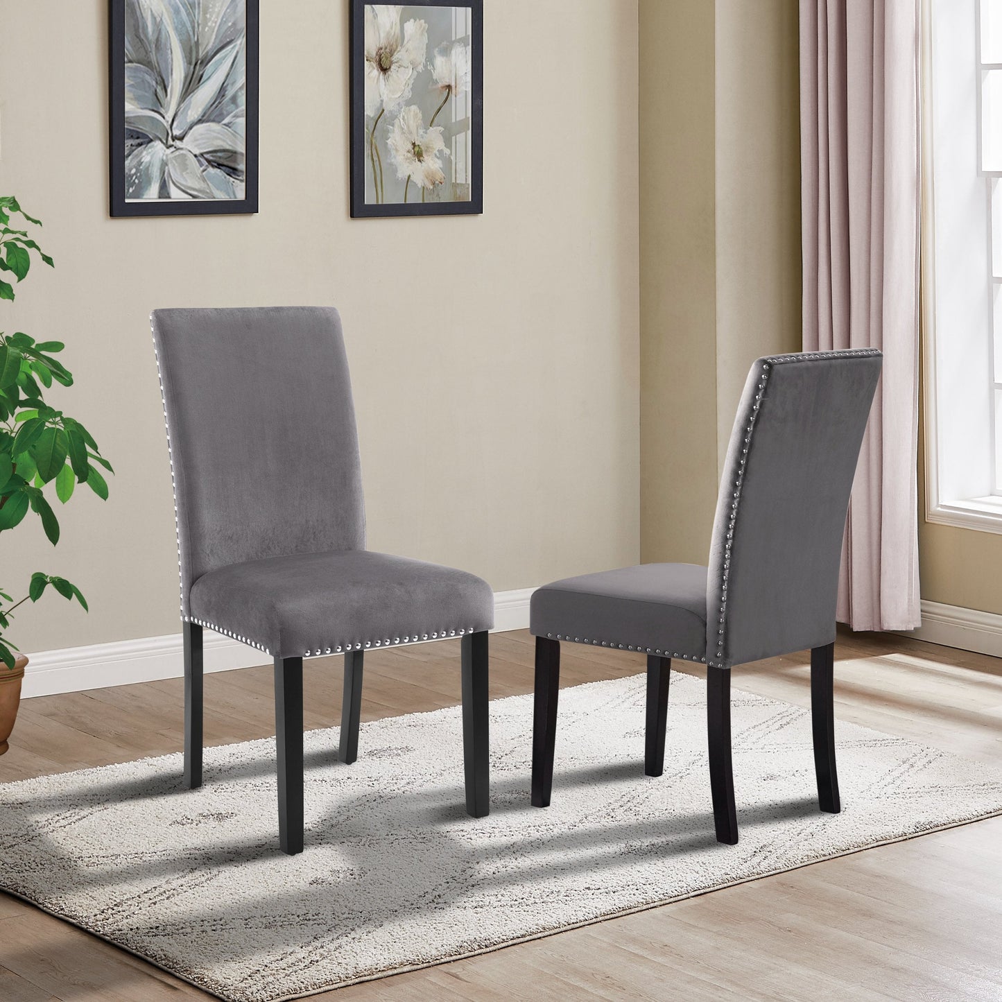 Roundhill Furniture Ashzo Dining Set, Hairpin Dining Table with 4 Chairs and Bench, 6-Piece