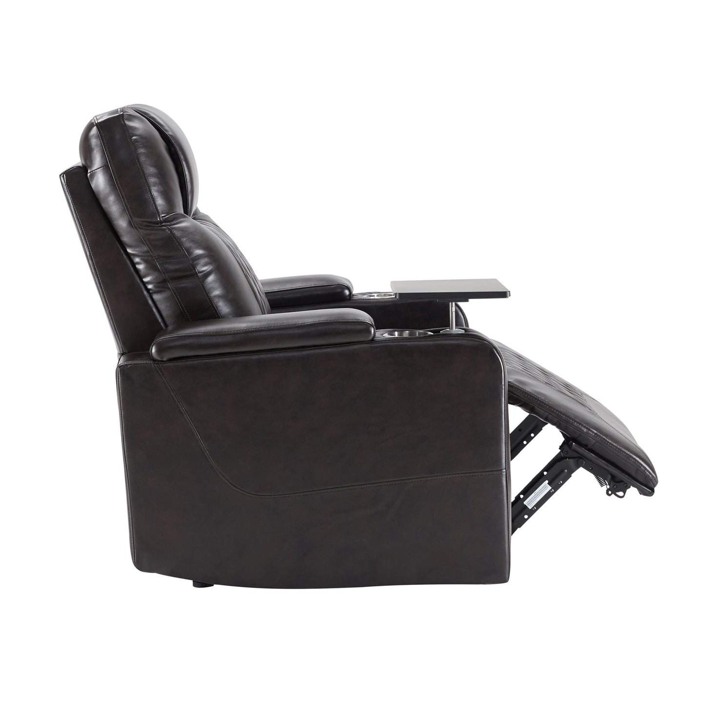 Power Motion Recliner with USB Charging Port and Hidden Arm Storage 2 Convenient Cup Holders Design and 360?? Swivel Tray Table, Black