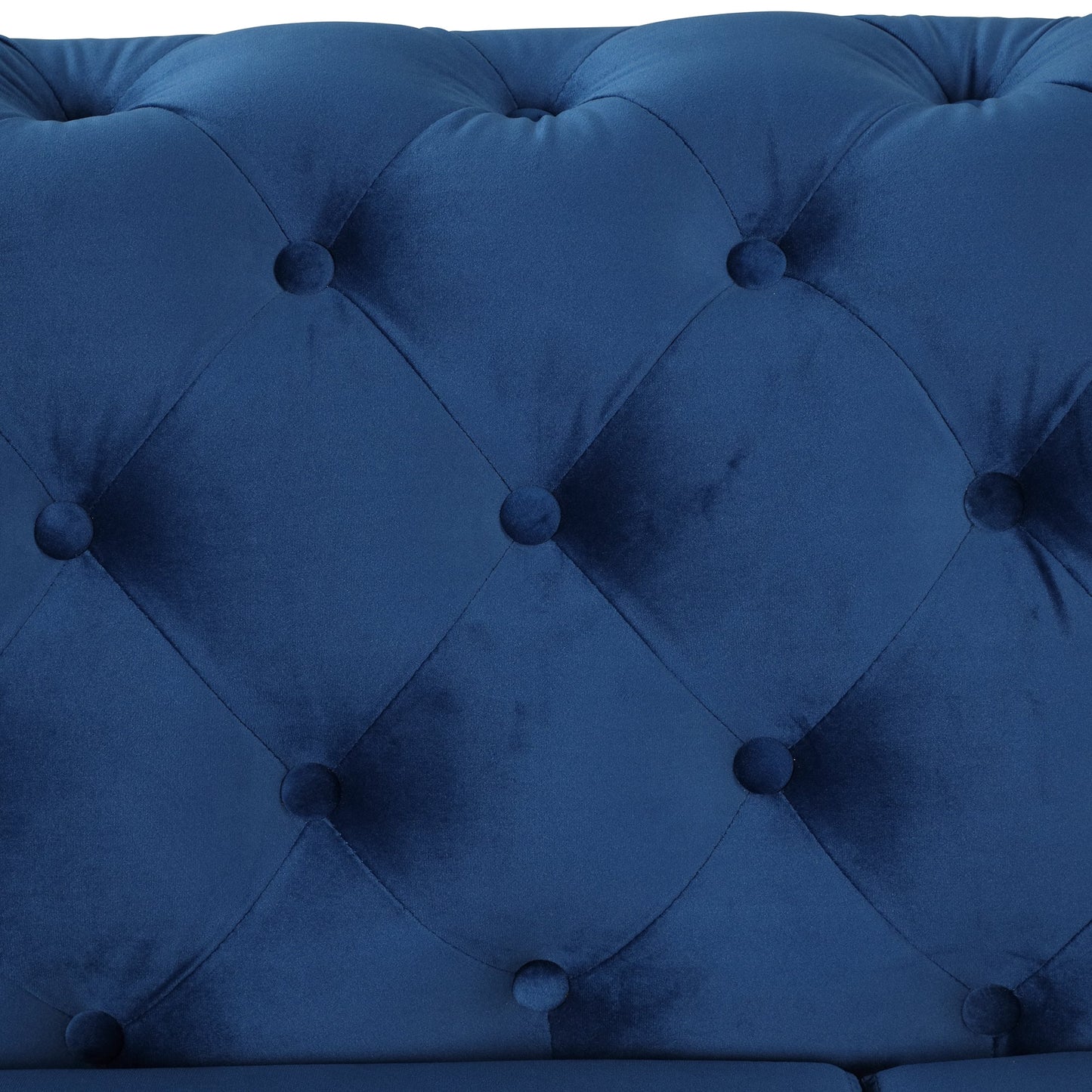 Velvet Upholstered Accent Chair with Button Tufted Back, Ideal for Living Room, Bedroom, or Small Spaces - 40.5 Inch, Blue