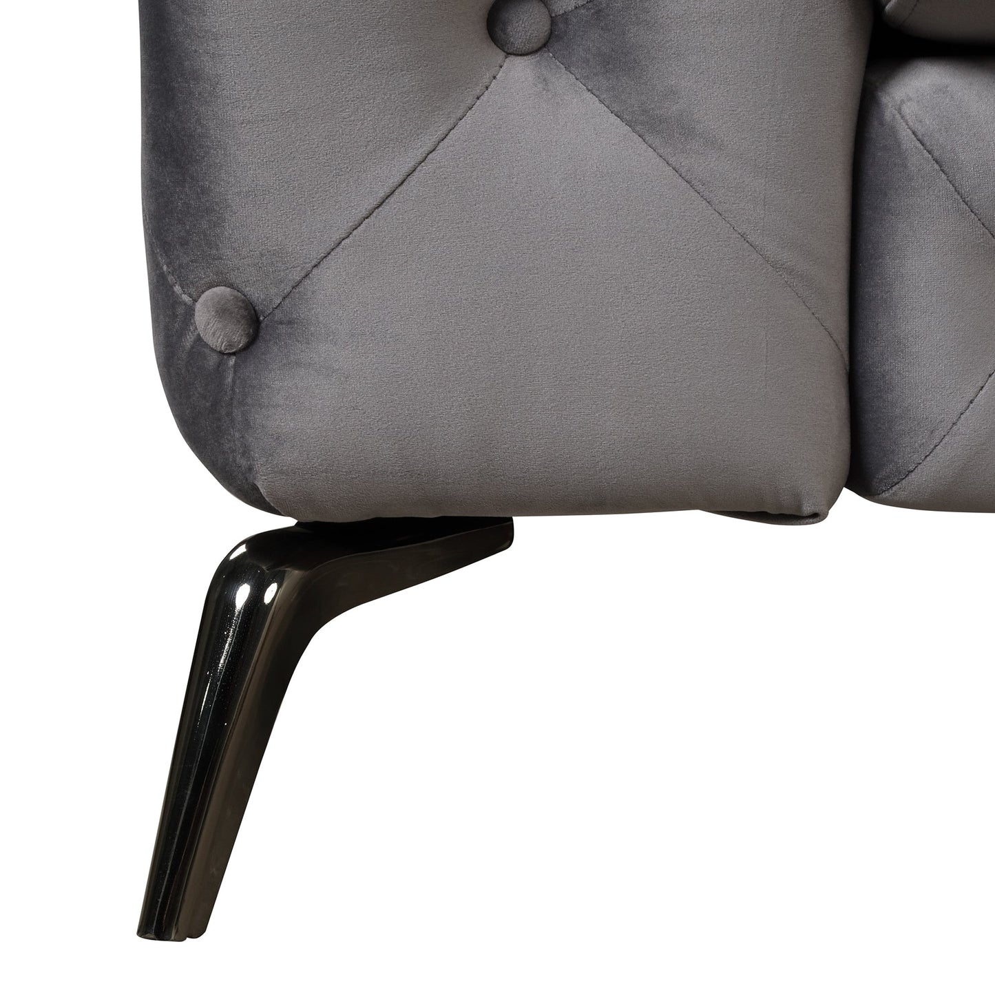 Velvet Upholstered Accent Chair with Button Tufted Back, Ideal for Living Room, Bedroom, or Small Spaces - 40.5 Inch, Gray