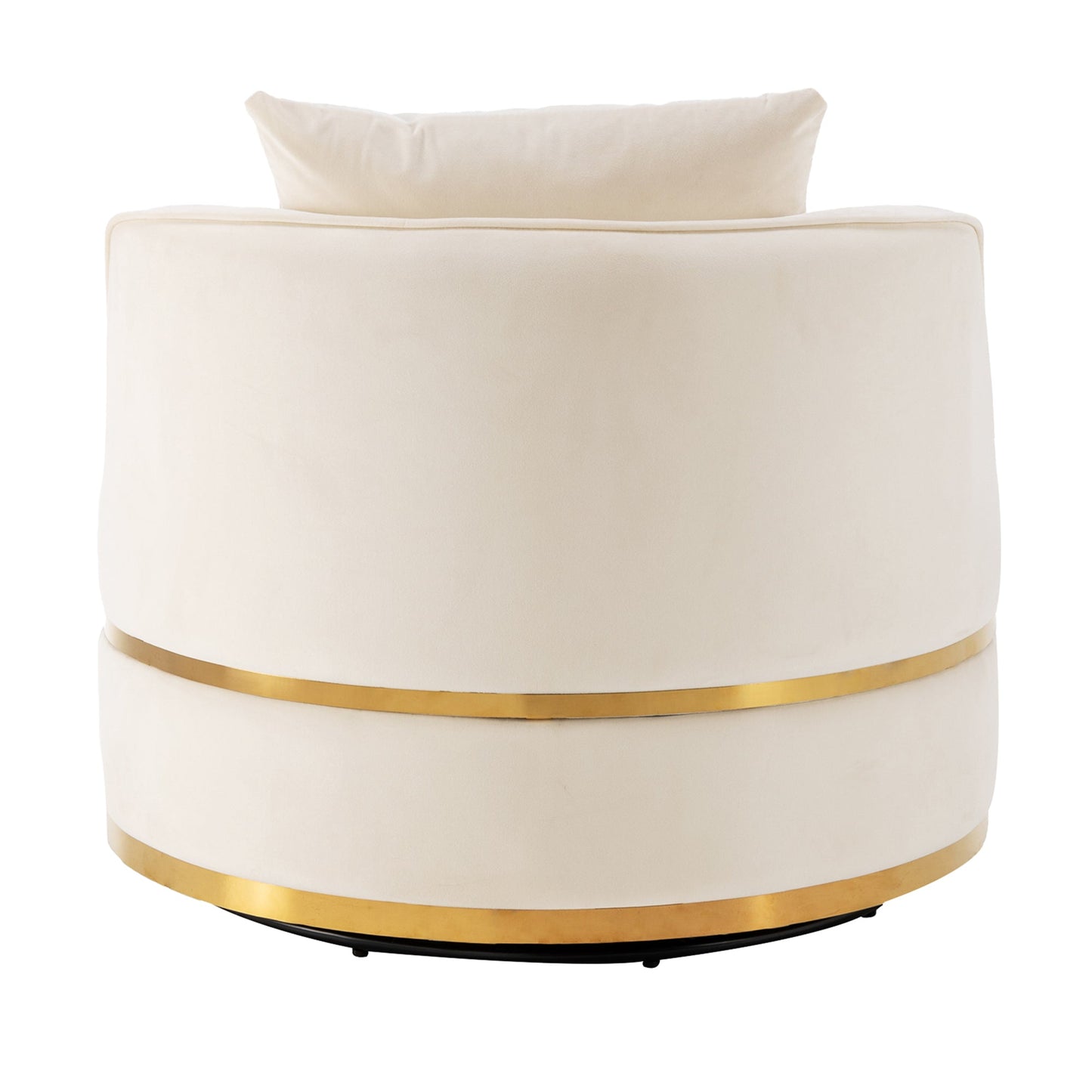 360 Degree Swivel Velvet Accent Chair, Barrel Chair Over-Sized Soft Chair with Seat Cushion, Beige