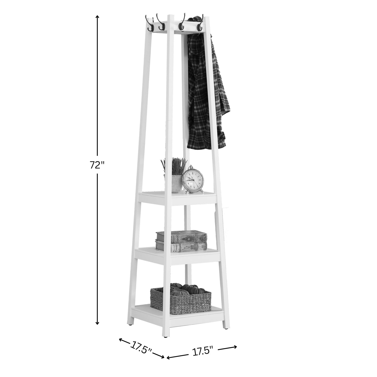 Roundhill Furniture Vassen 3-Tier Storage Coat Rack