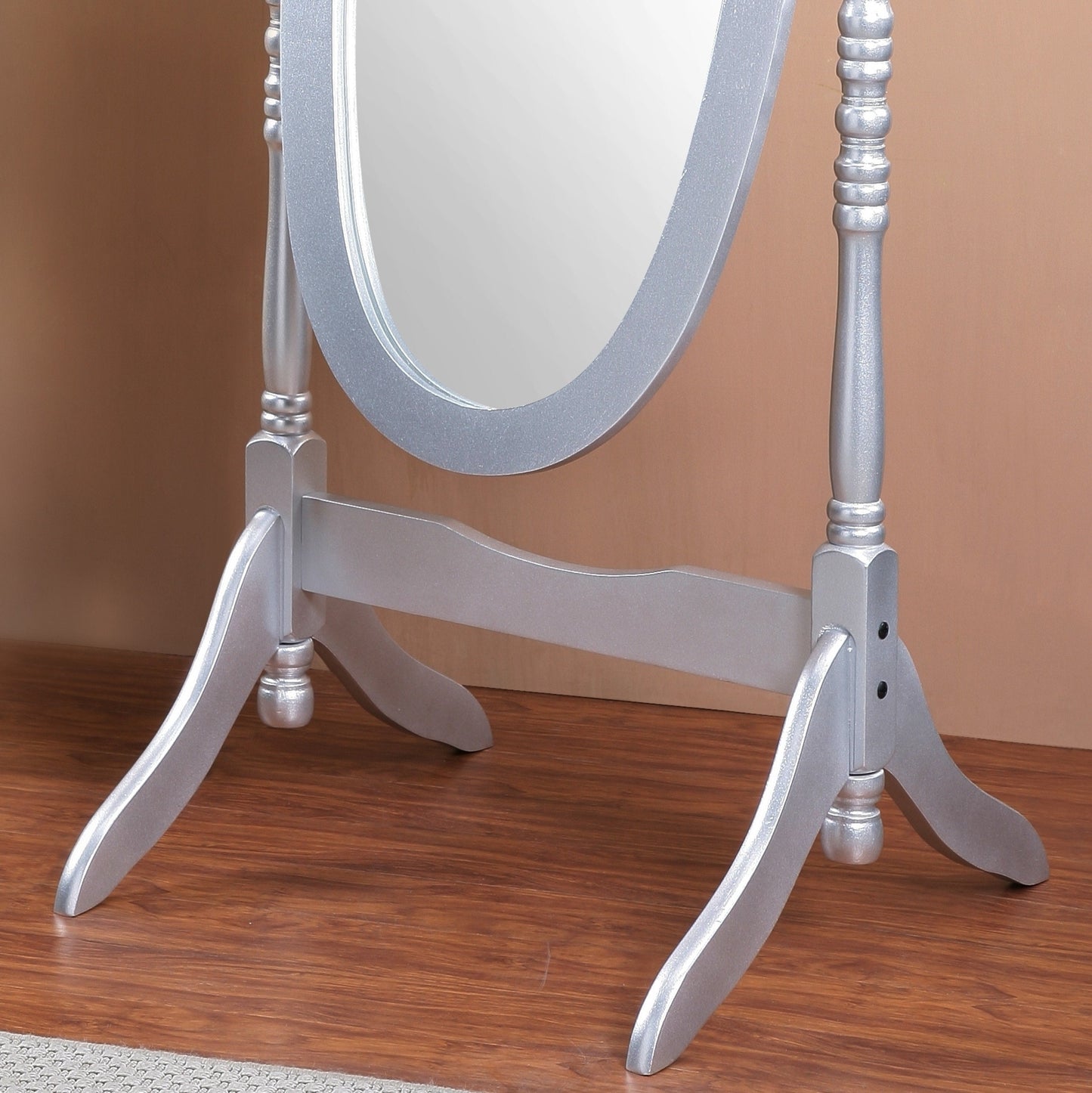 Roundhill Furniture Traditional Queen Anna Style Wood Floor Cheval Mirror