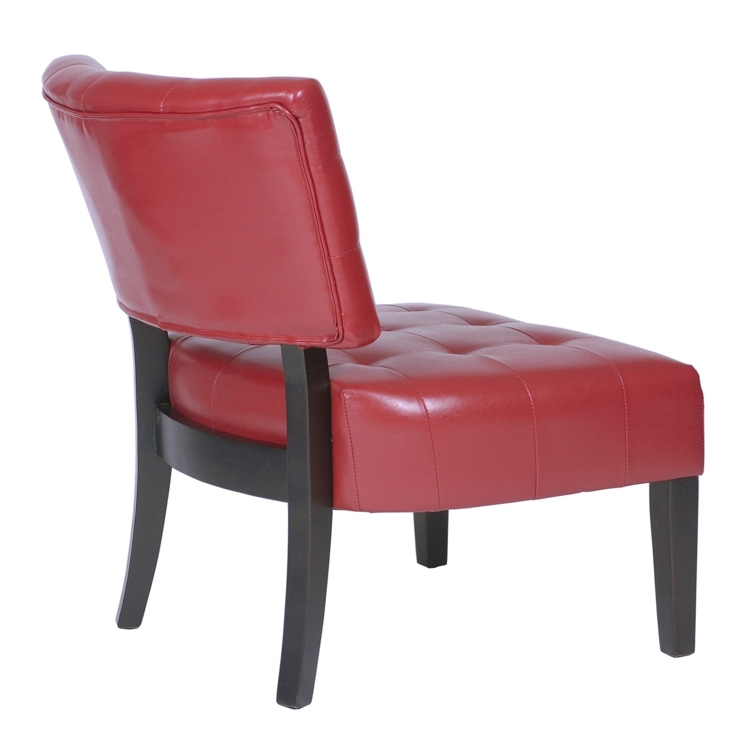 Roundhill Furniture Tufted Accent Chair with Oversized Seating, Blended Leather Red