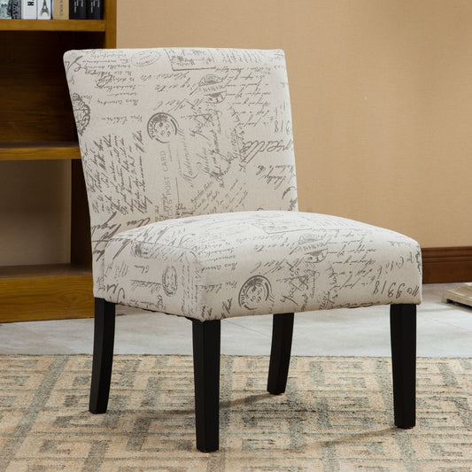 Roundhill Furniture Botticelli Fabric Armless Contemporary Accent Chair