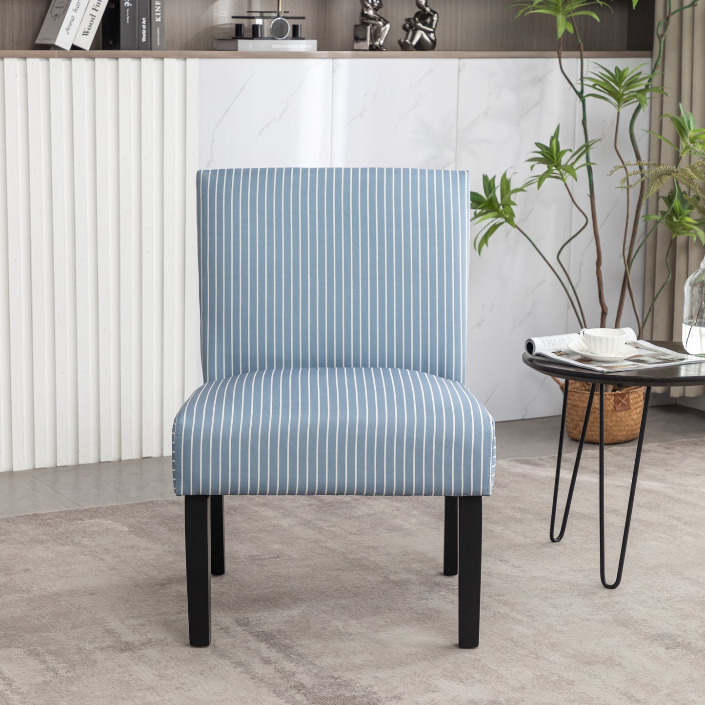 Roundhill Furniture Botticelli Fabric Armless Contemporary Accent Chair