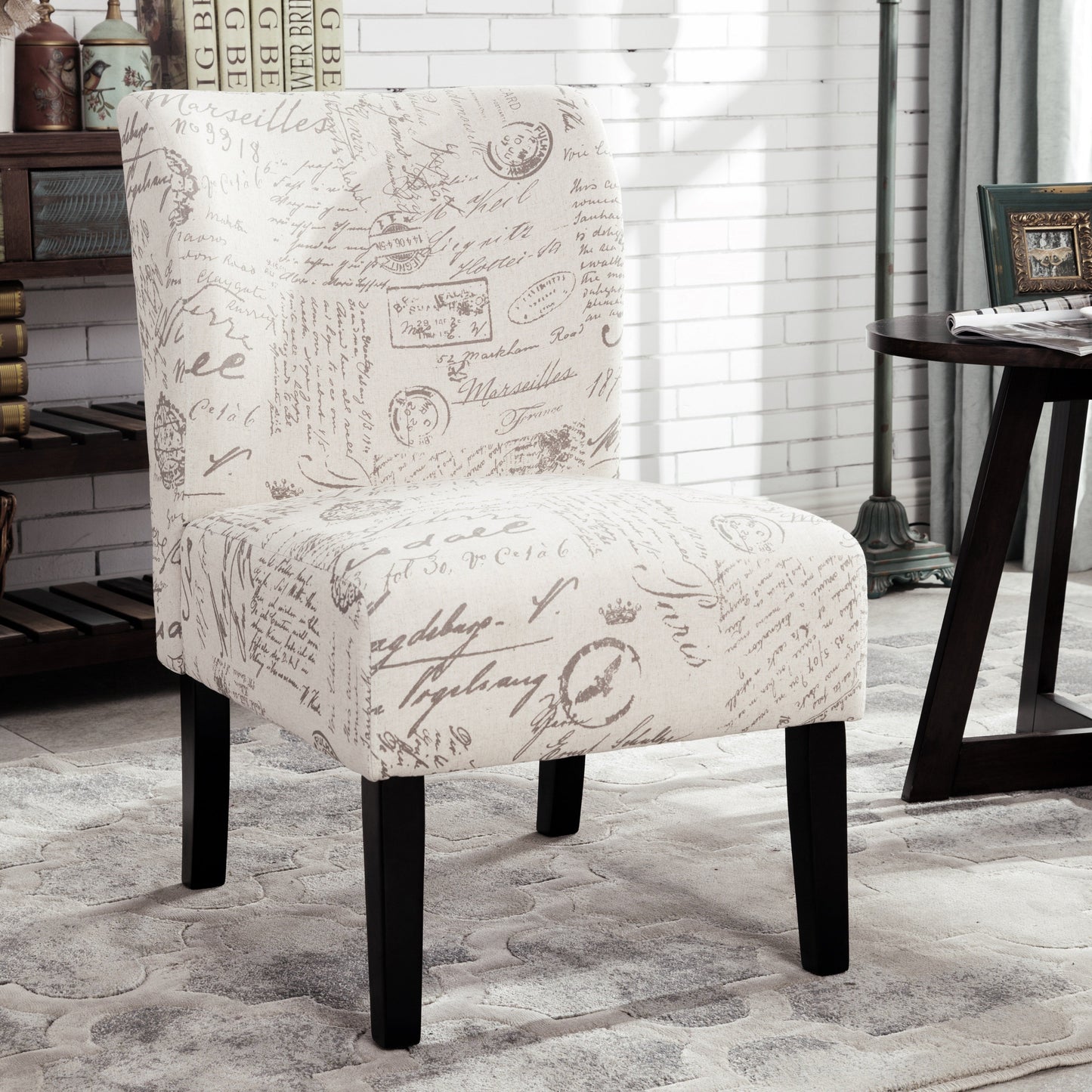 Roundhill Furniture Capa Fabric Armless Contemporary Accent Chair