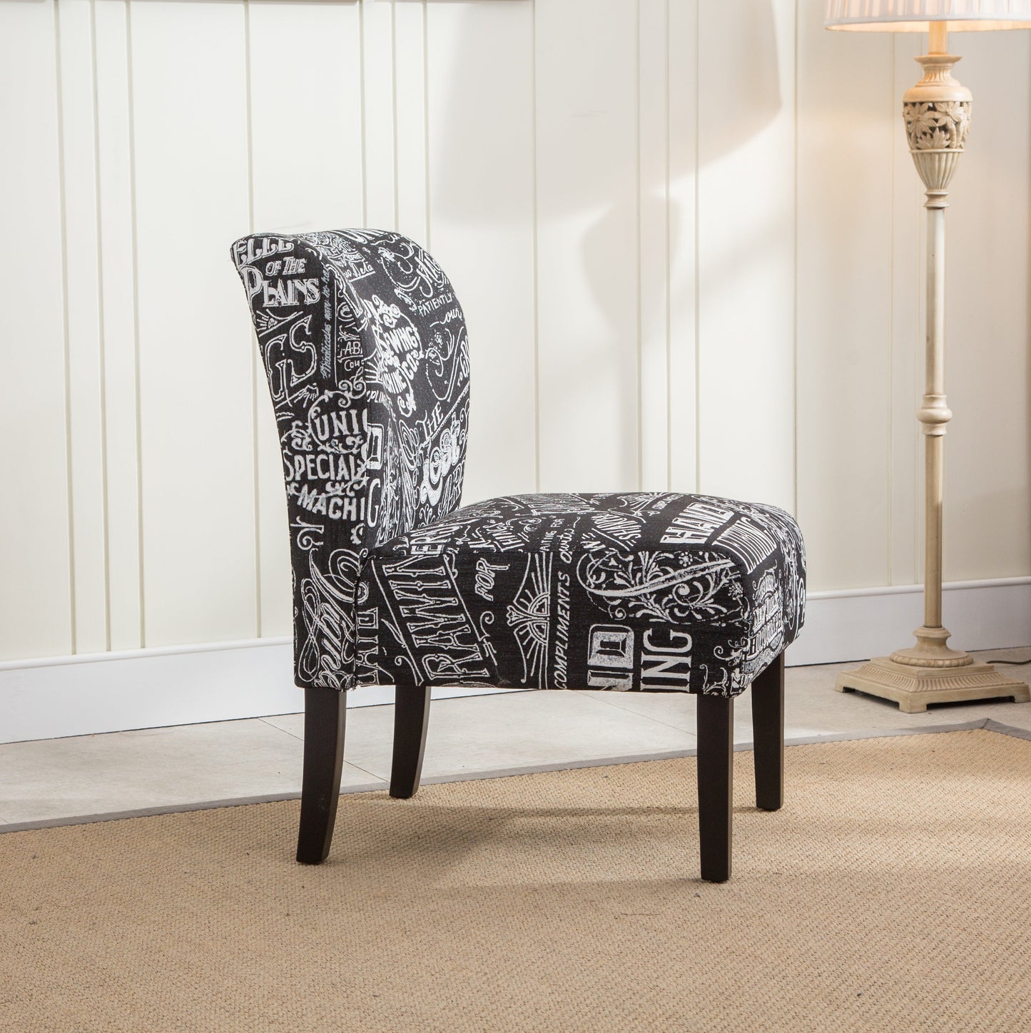 Roundhill Furniture Capa Fabric Armless Contemporary Accent Chair