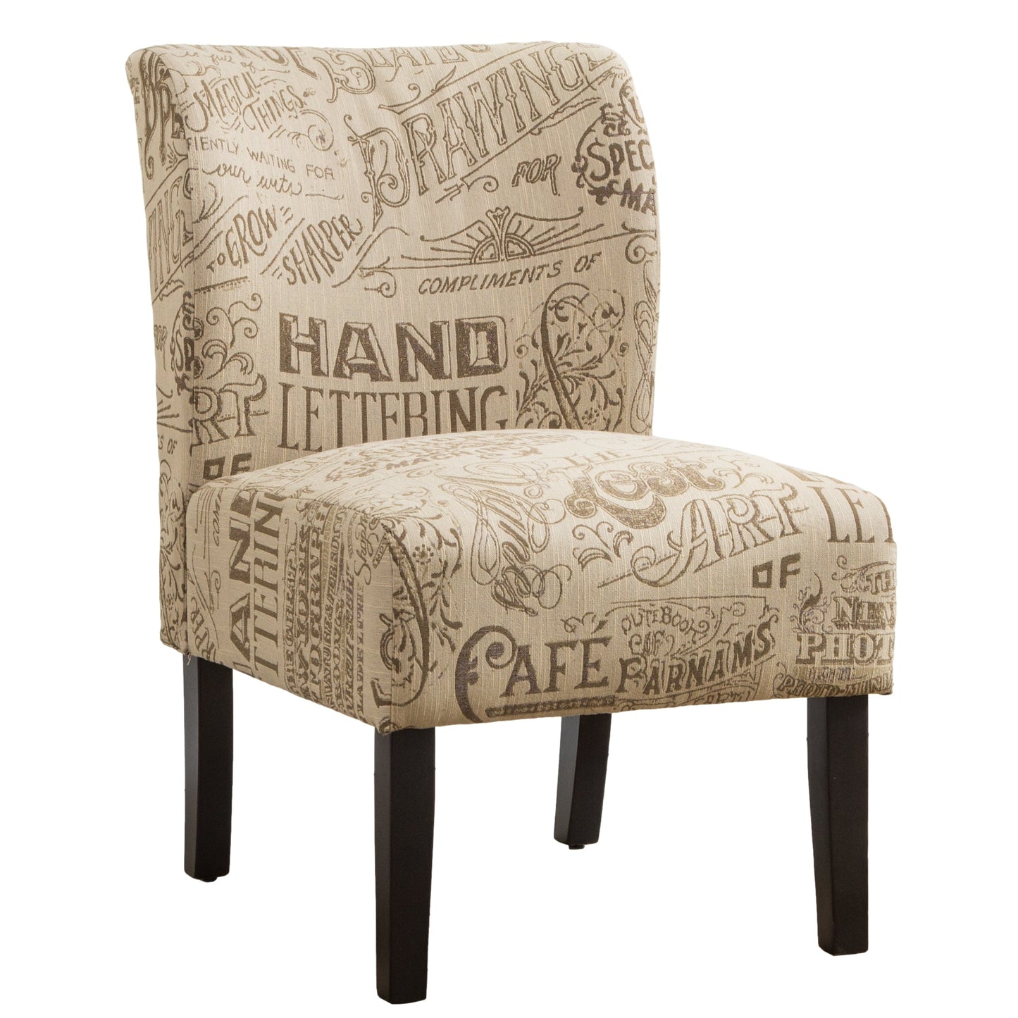 Roundhill Furniture Capa Fabric Armless Contemporary Accent Chair