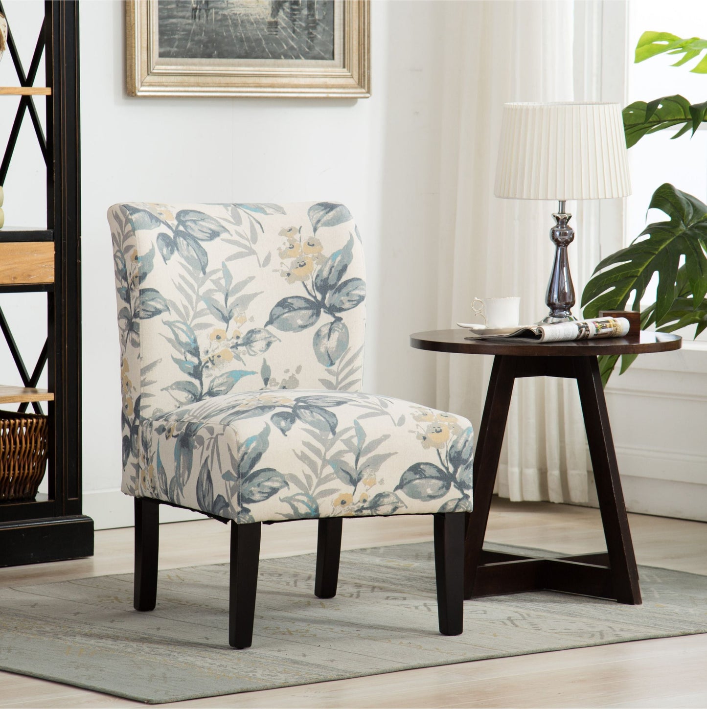 Roundhill Furniture Capa Fabric Armless Contemporary Accent Chair