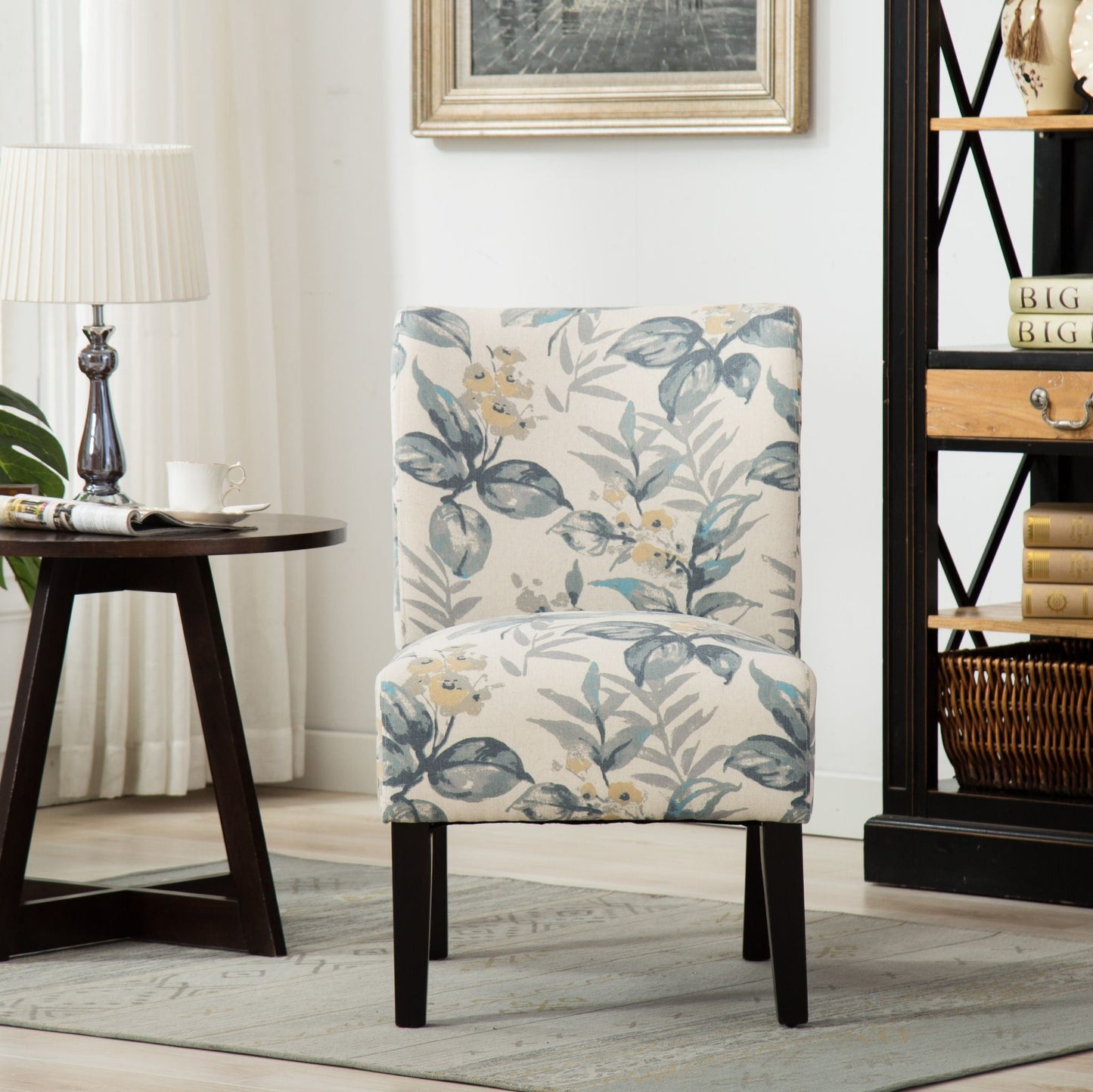 Roundhill Furniture Capa Fabric Armless Contemporary Accent Chair