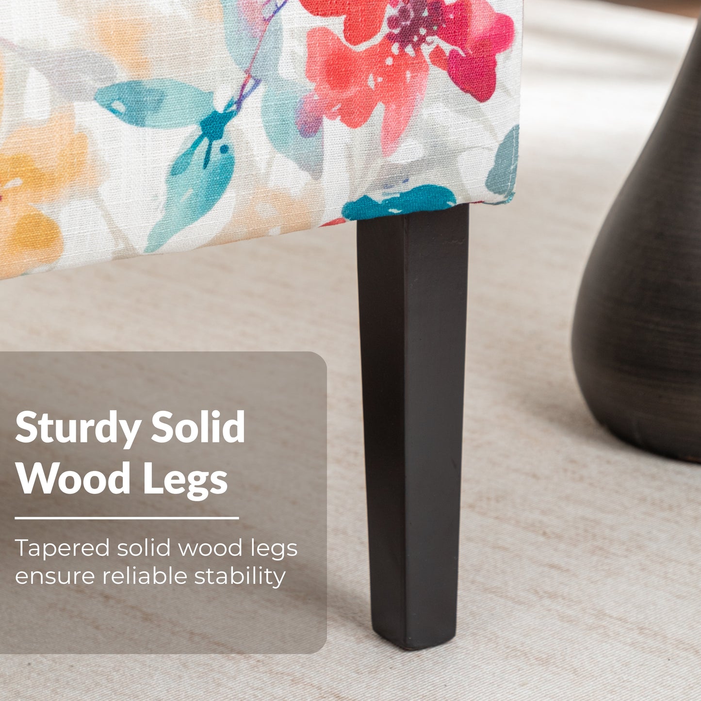 Capa Print Fabric Armless Contemporary Accent Chair