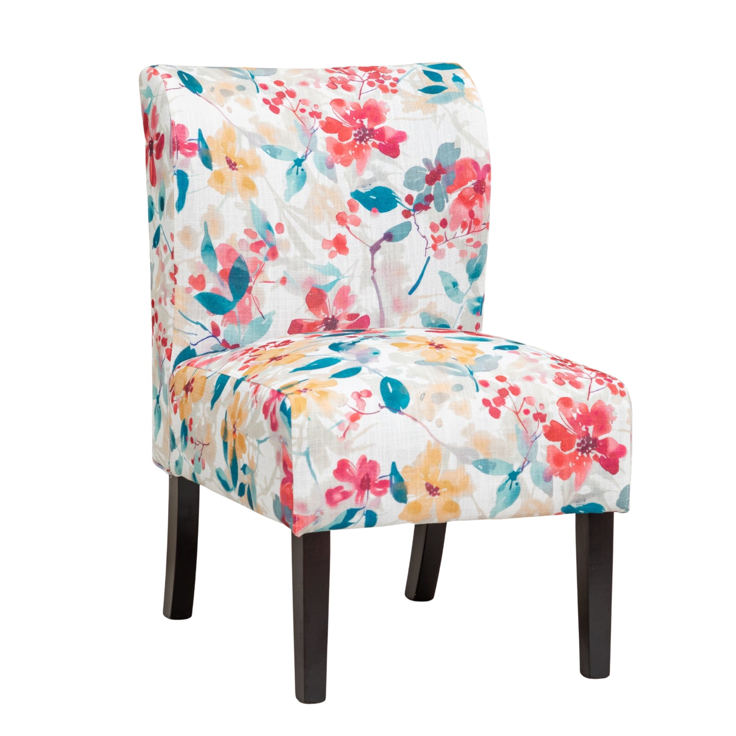 Capa Print Fabric Armless Contemporary Accent Chair