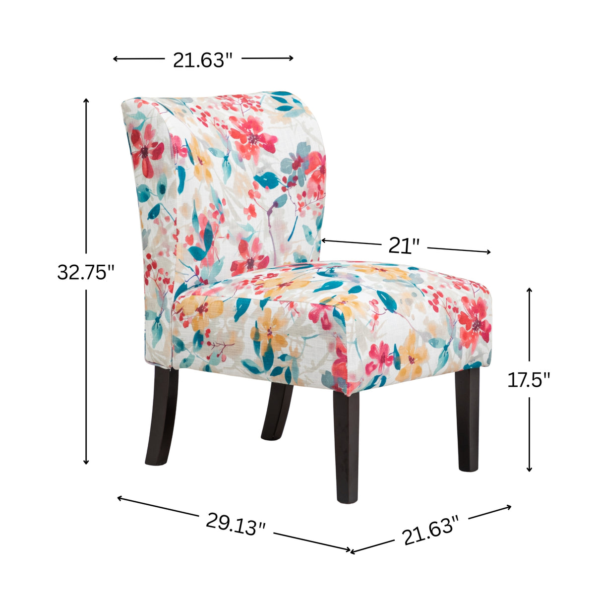 Capa Print Fabric Armless Contemporary Accent Chair
