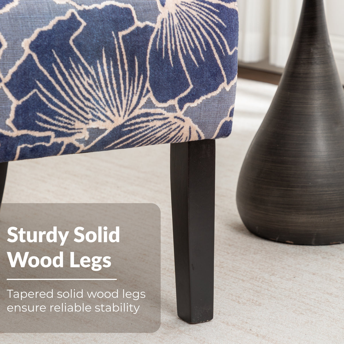 Capa Print Fabric Armless Contemporary Accent Chair