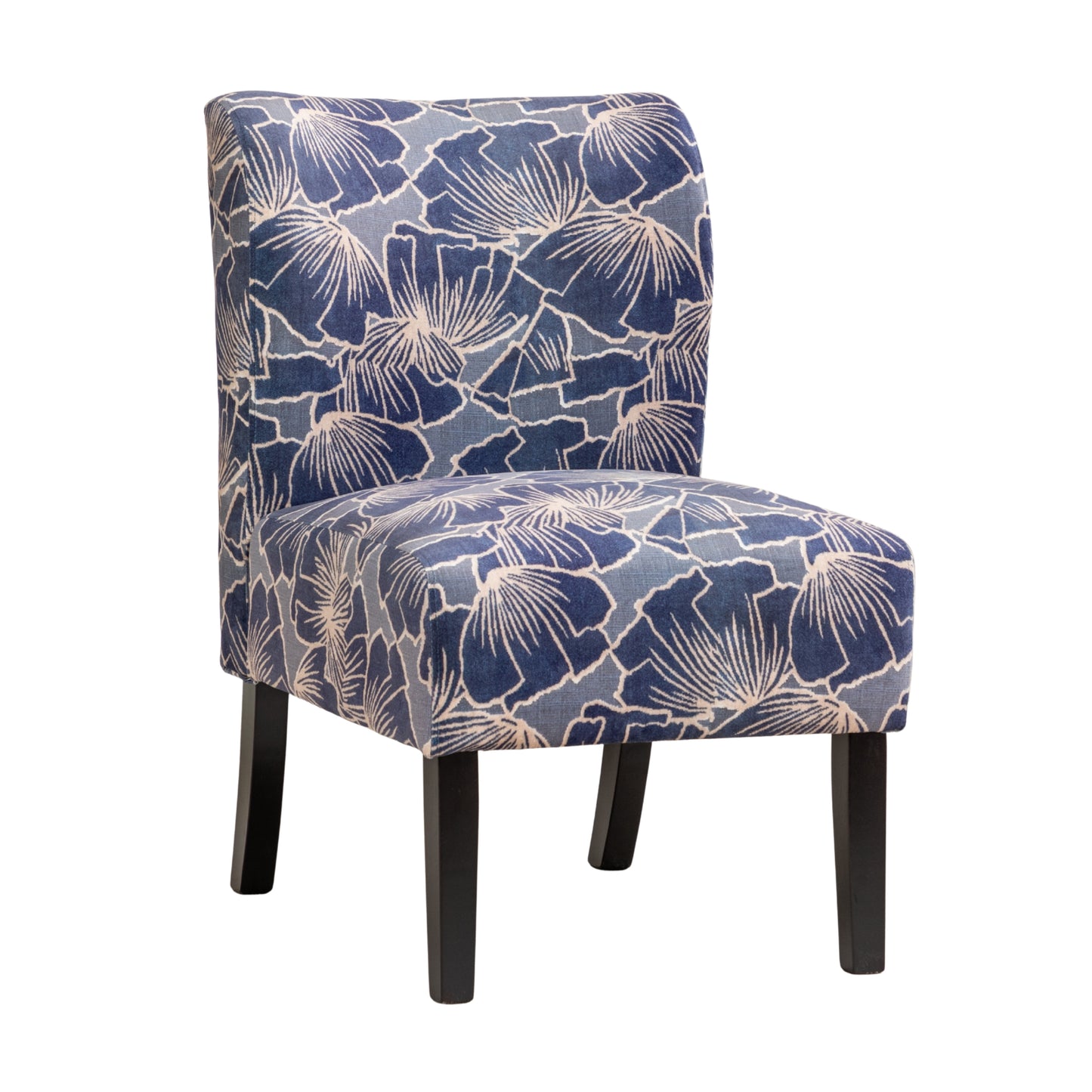 Capa Print Fabric Armless Contemporary Accent Chair