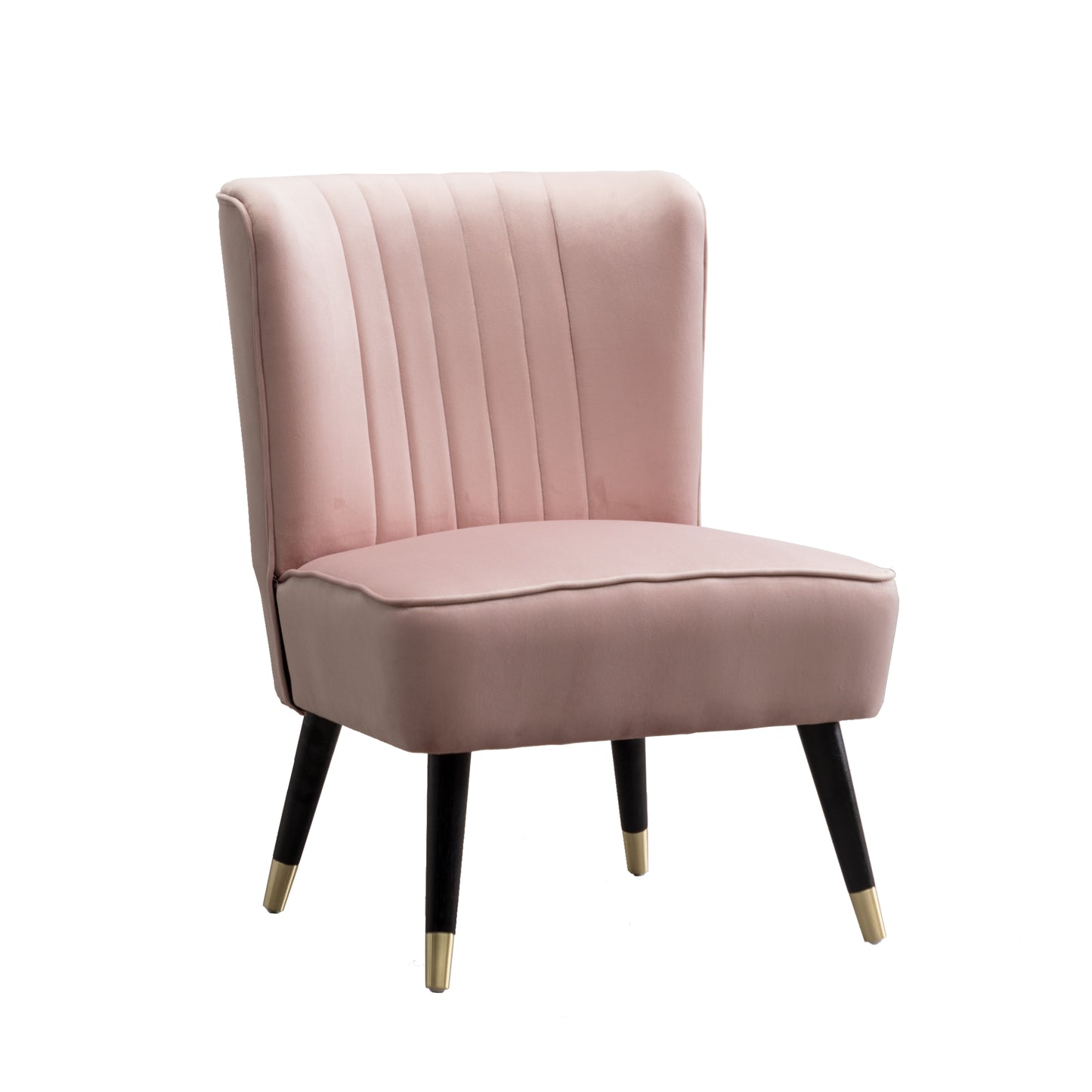 Elon Contemporary Velvet Upholstered Accent Chair, Pink