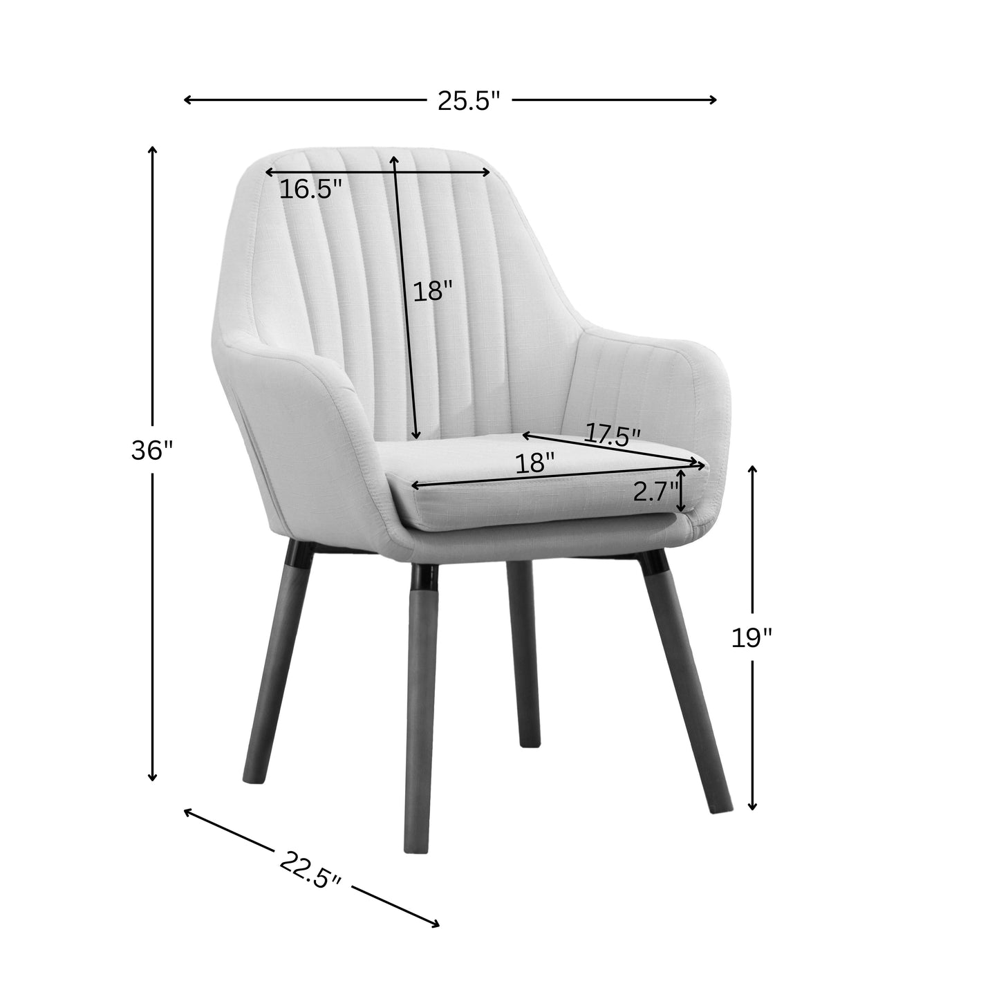 Tuchico Contemporary Fabric Accent Chair, Gray