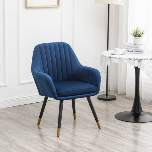 Tuchico Contemporary Velvet Upholstered Accent Chair, Blue