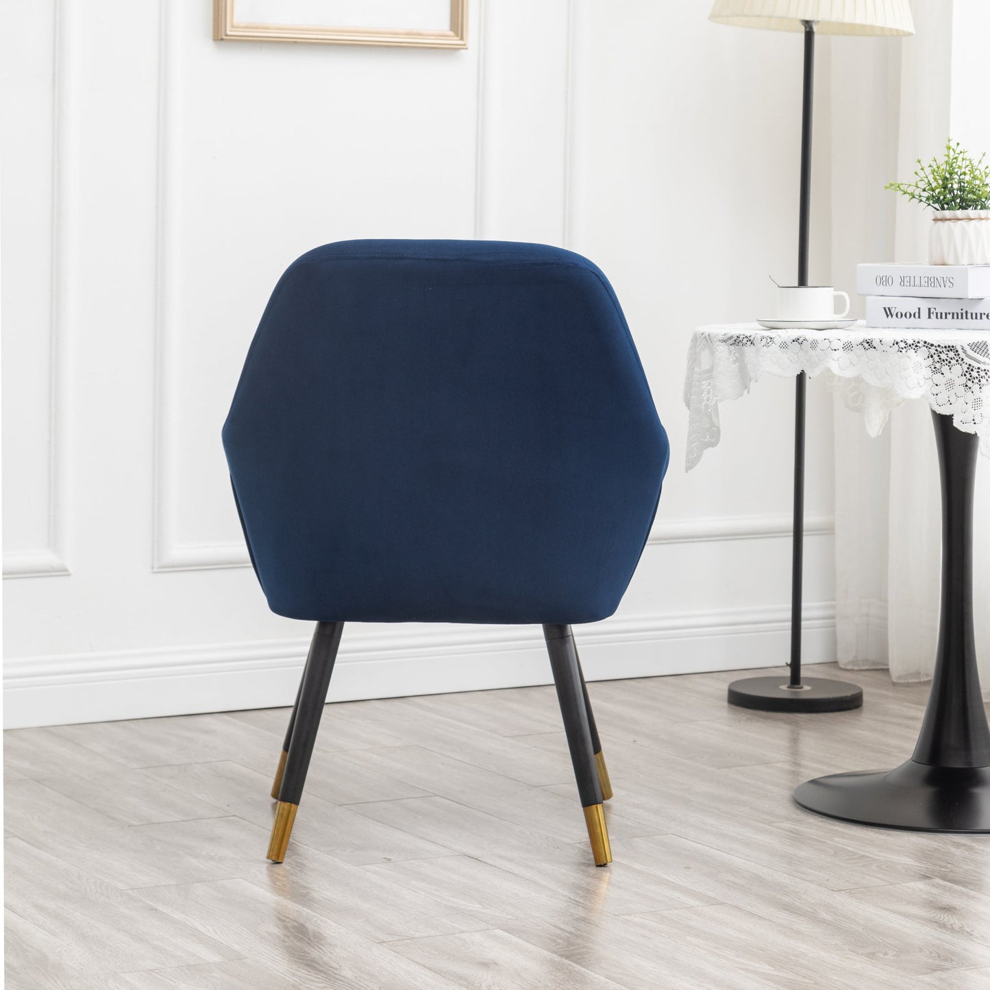 Tuchico Contemporary Velvet Upholstered Accent Chair, Blue