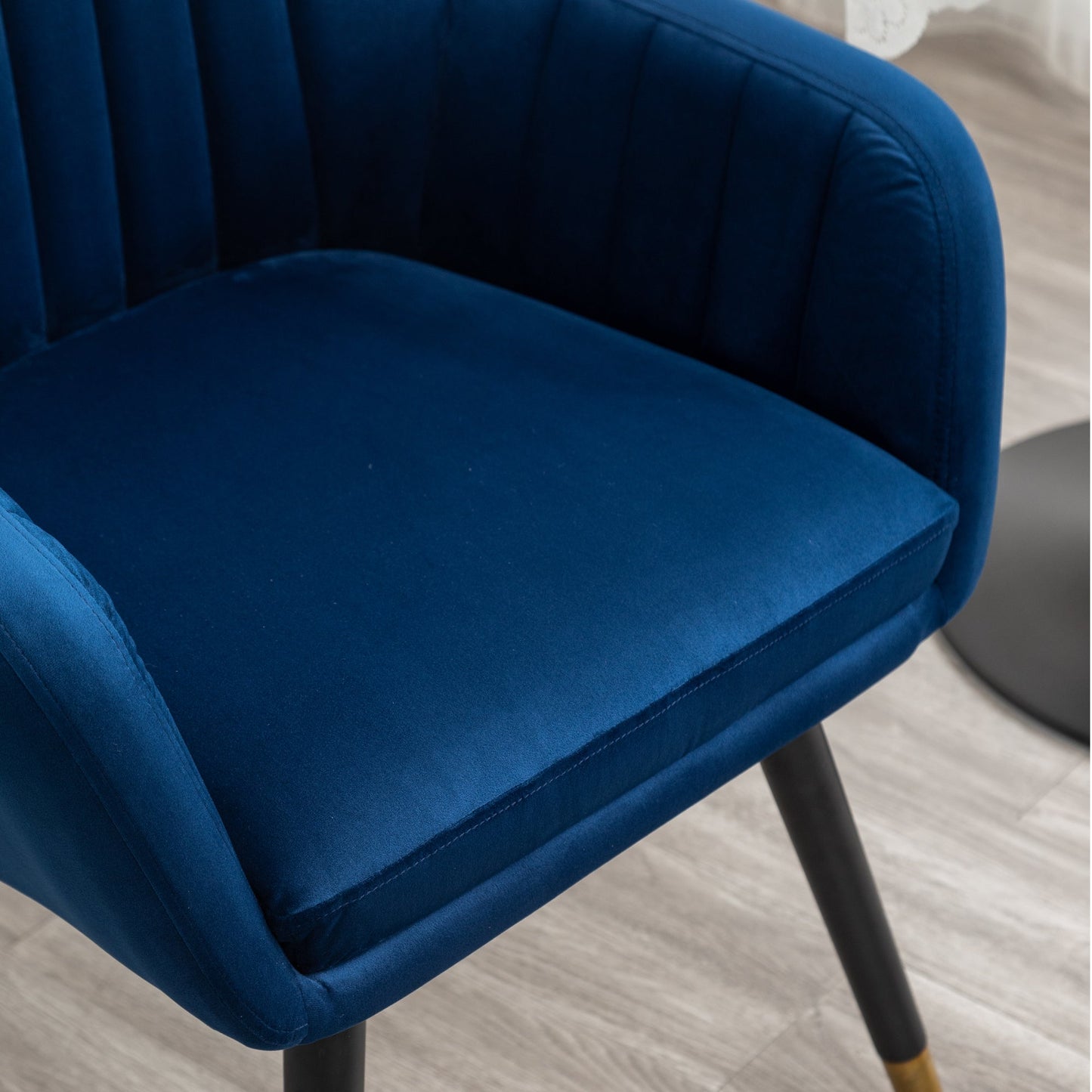 Tuchico Contemporary Velvet Upholstered Accent Chair, Blue