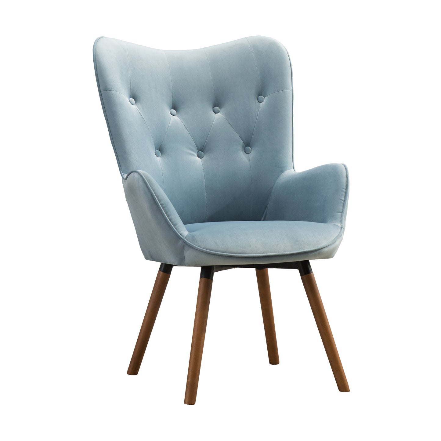 Roundhill Furniture Doarnin Contemporary Silky Velvet Tufted Button Back Accent Chair, Blue