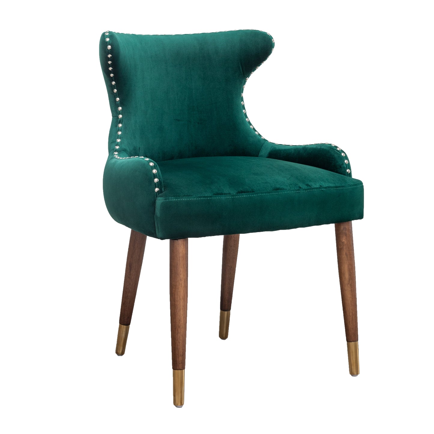 Roundhill Furniture Lindale Contemporary Velvet Upholstered Nailhead Trim Accent Chair, Green