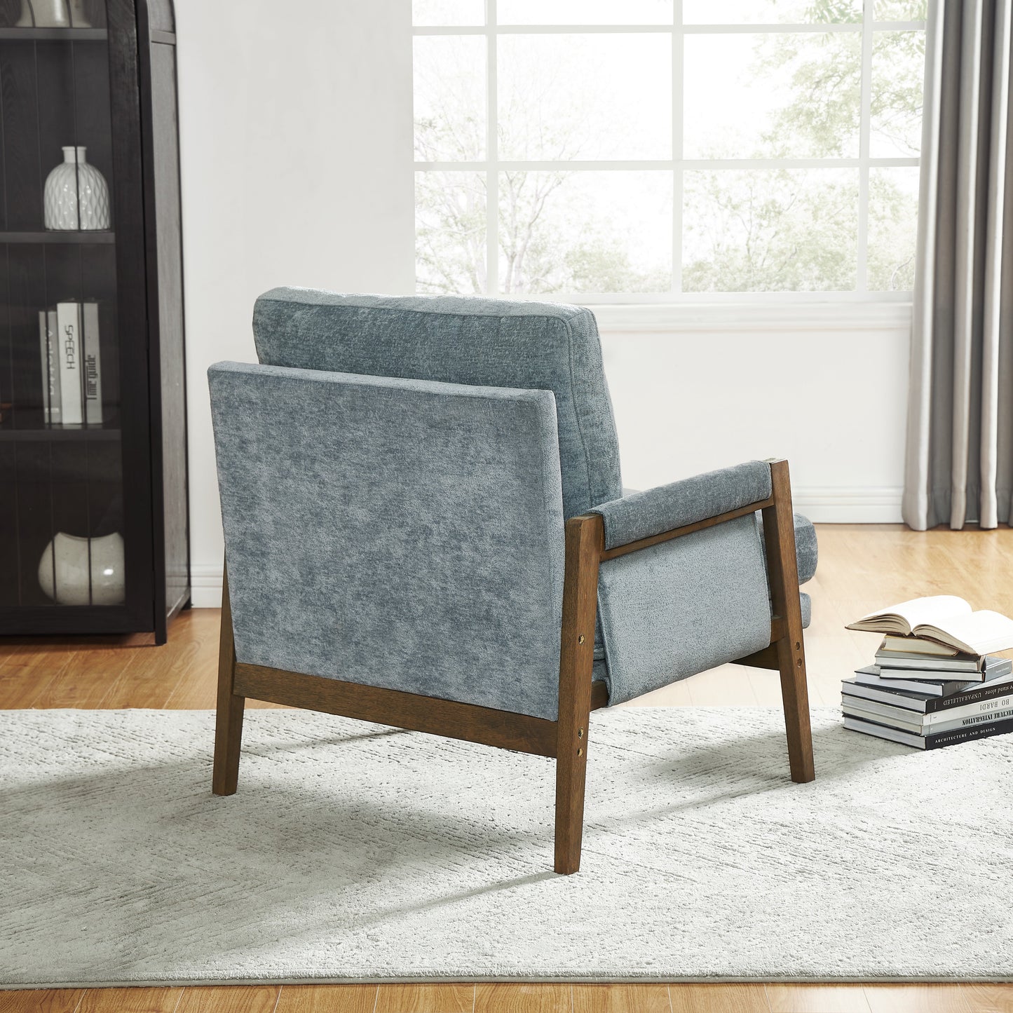 Roundhill Furniture Kelly Mid-Century Modern Velvet Accent Armchair