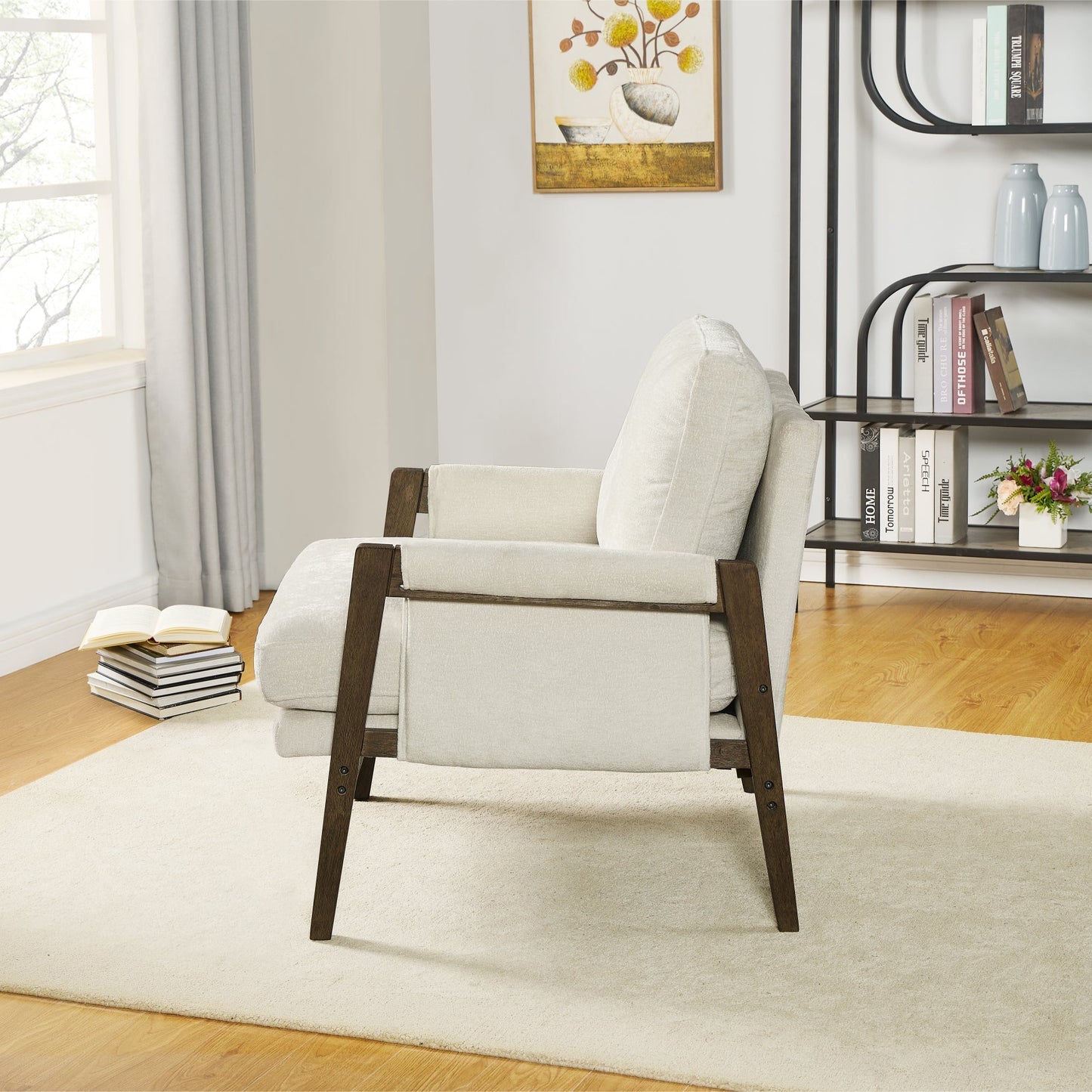 Roundhill Furniture Kelly Mid-Century Modern Velvet Accent Armchair