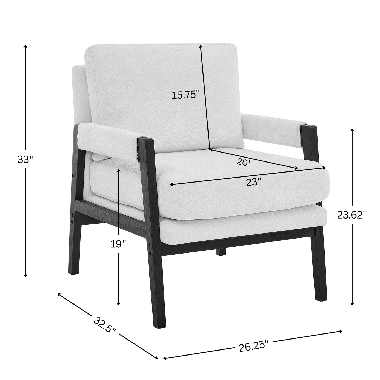 Roundhill Furniture Kelly Mid-Century Modern Chenille Upholstered Accent Armchair