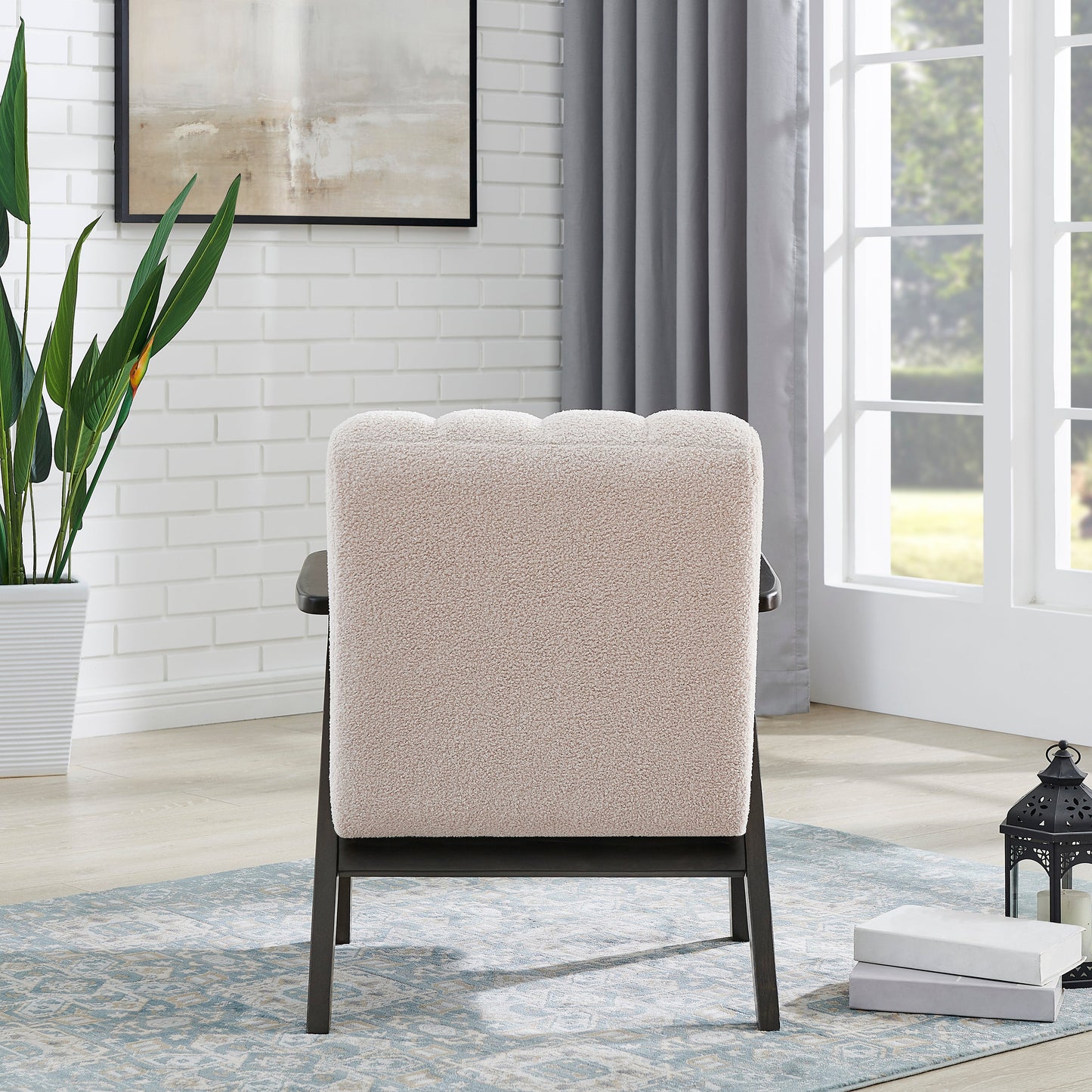 Roundhill Furniture Rella Modern Accent Chair with Espresso Wood Frame