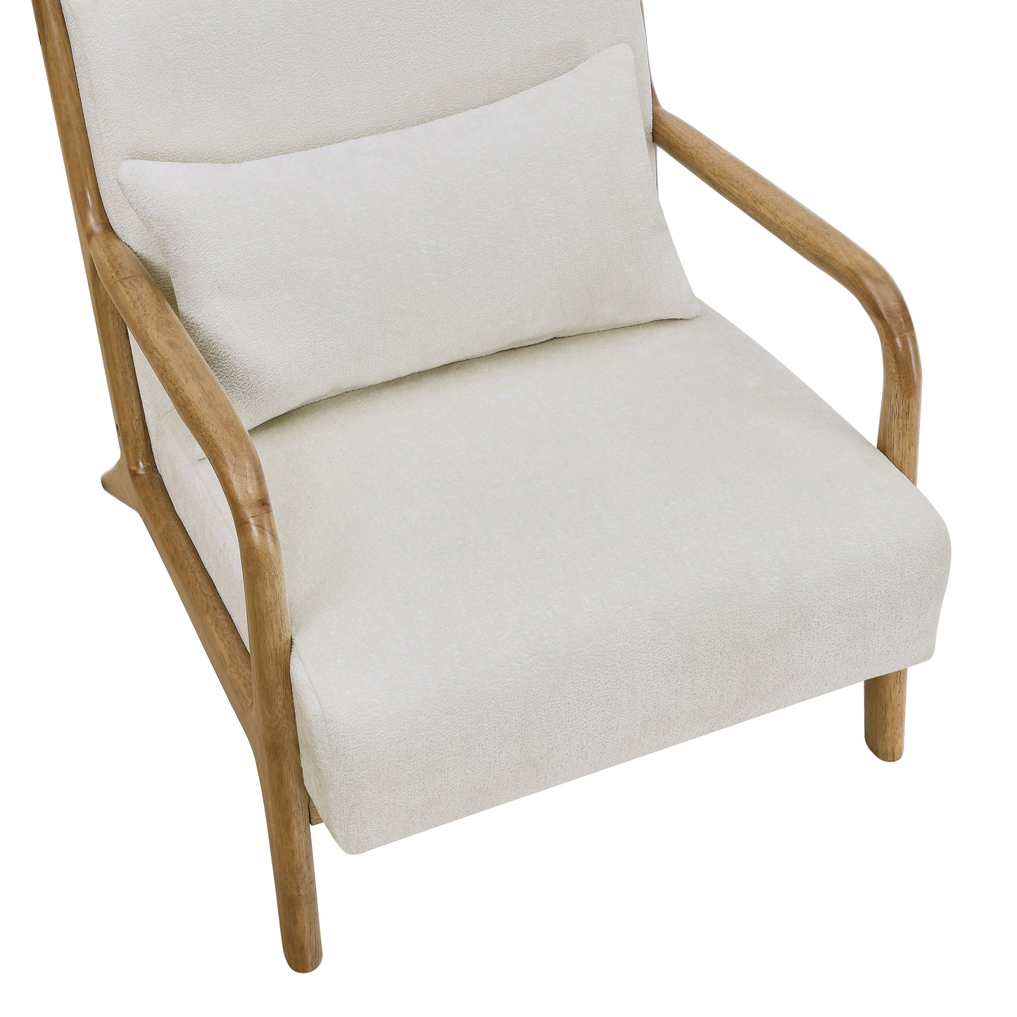 Roundhill Furniture Eterna Mid-Century Modern Style Accent Chair with Removable Lumbar Pillow