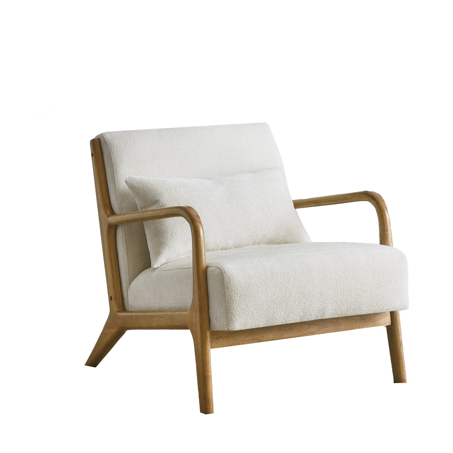 Roundhill Furniture Eterna Mid-Century Modern Style Accent Chair with Removable Lumbar Pillow