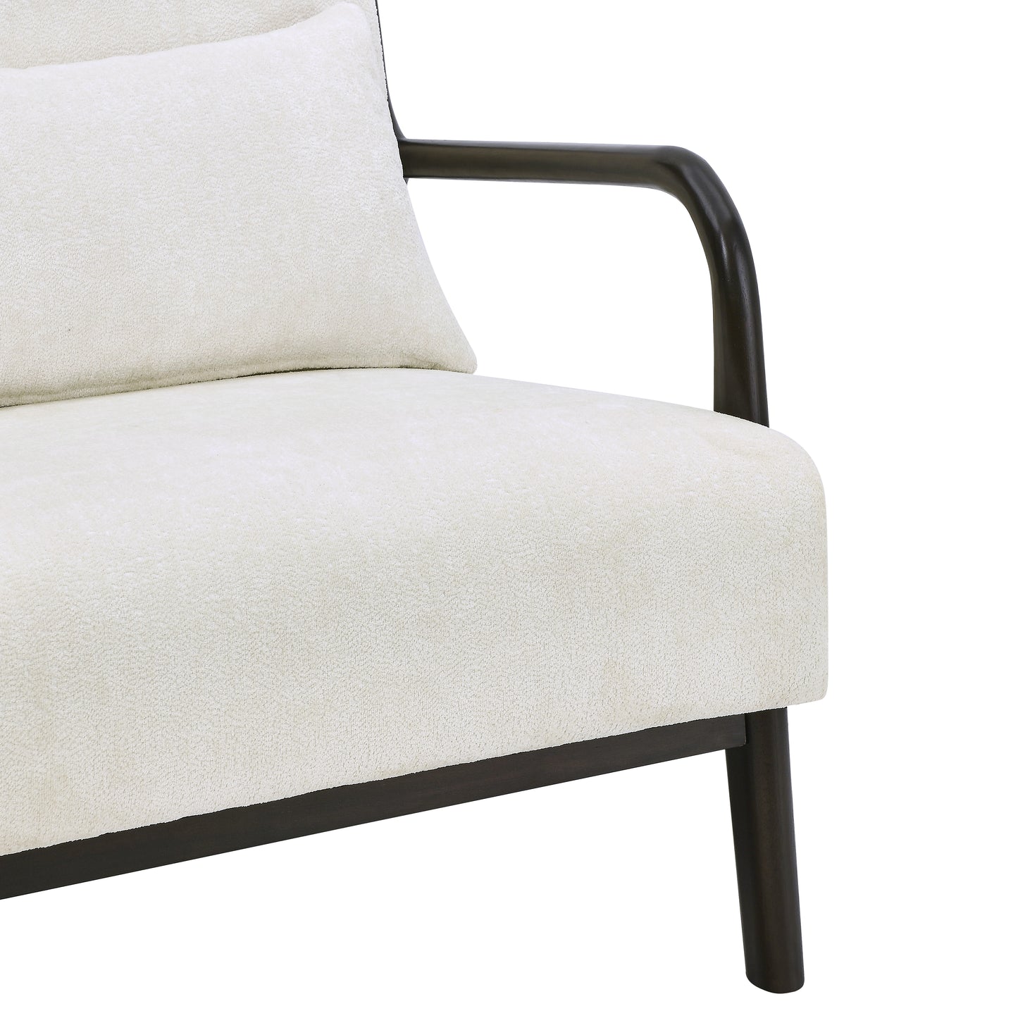 Roundhill Furniture Eterna Mid-Century Modern Style Accent Chair with Removable Lumbar Pillow