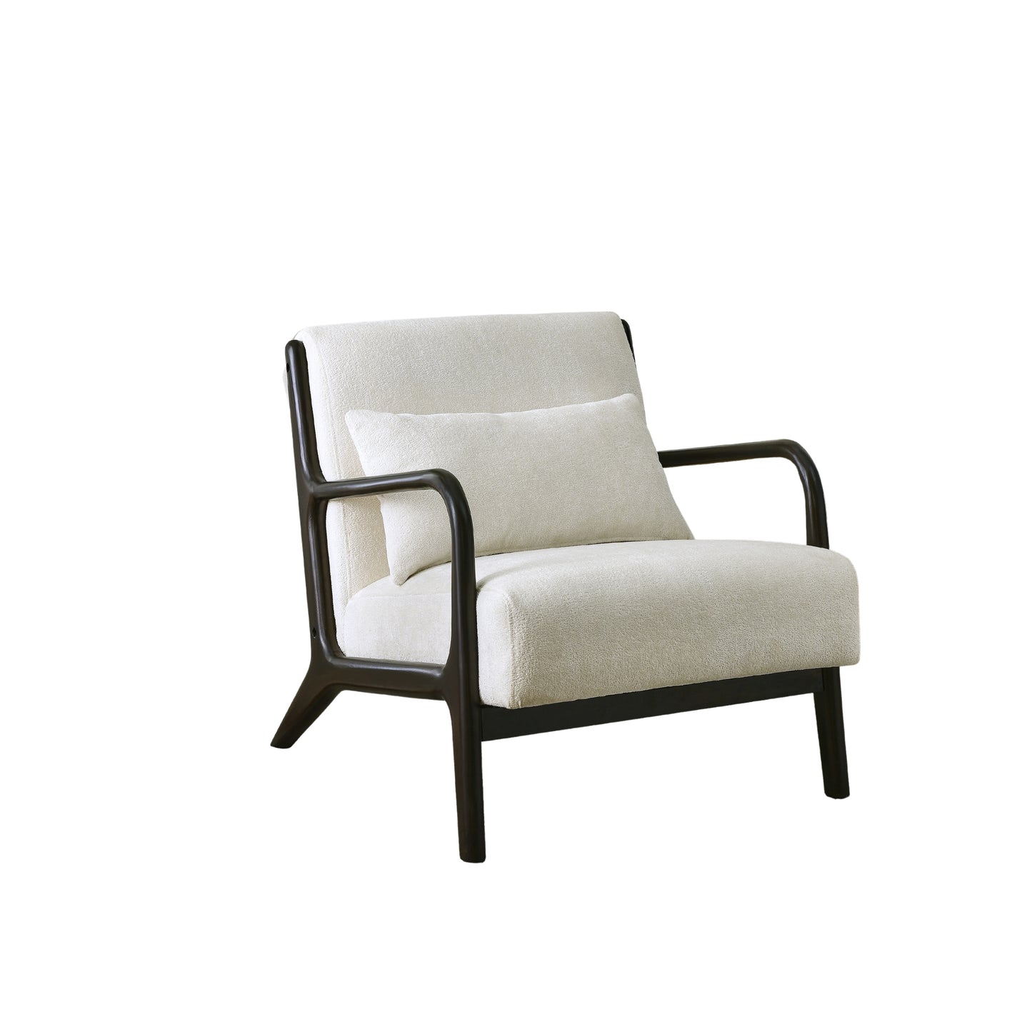 Roundhill Furniture Eterna Mid-Century Modern Style Accent Chair with Removable Lumbar Pillow