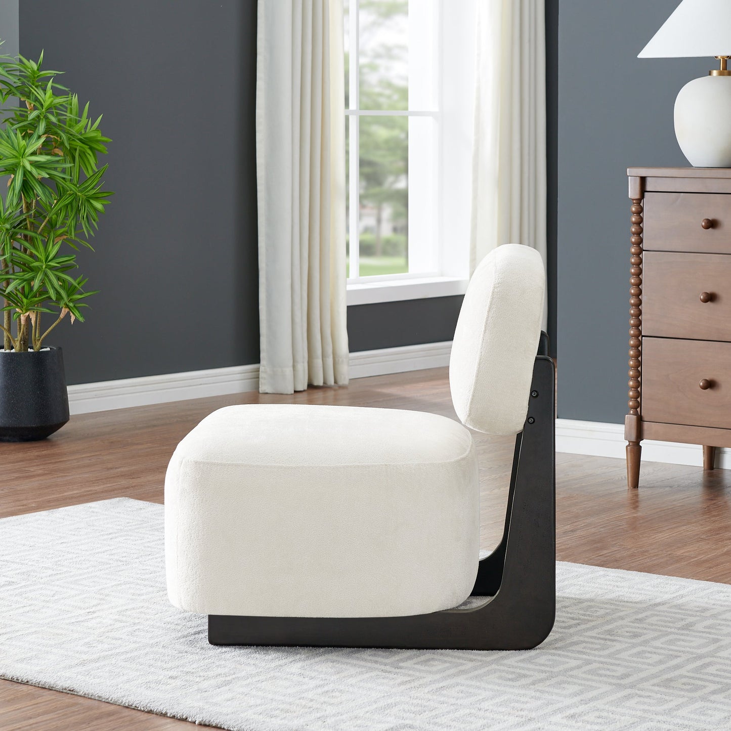 Roundhill Furniture Solara Modern Accent Chair with Solid Wood Frame
