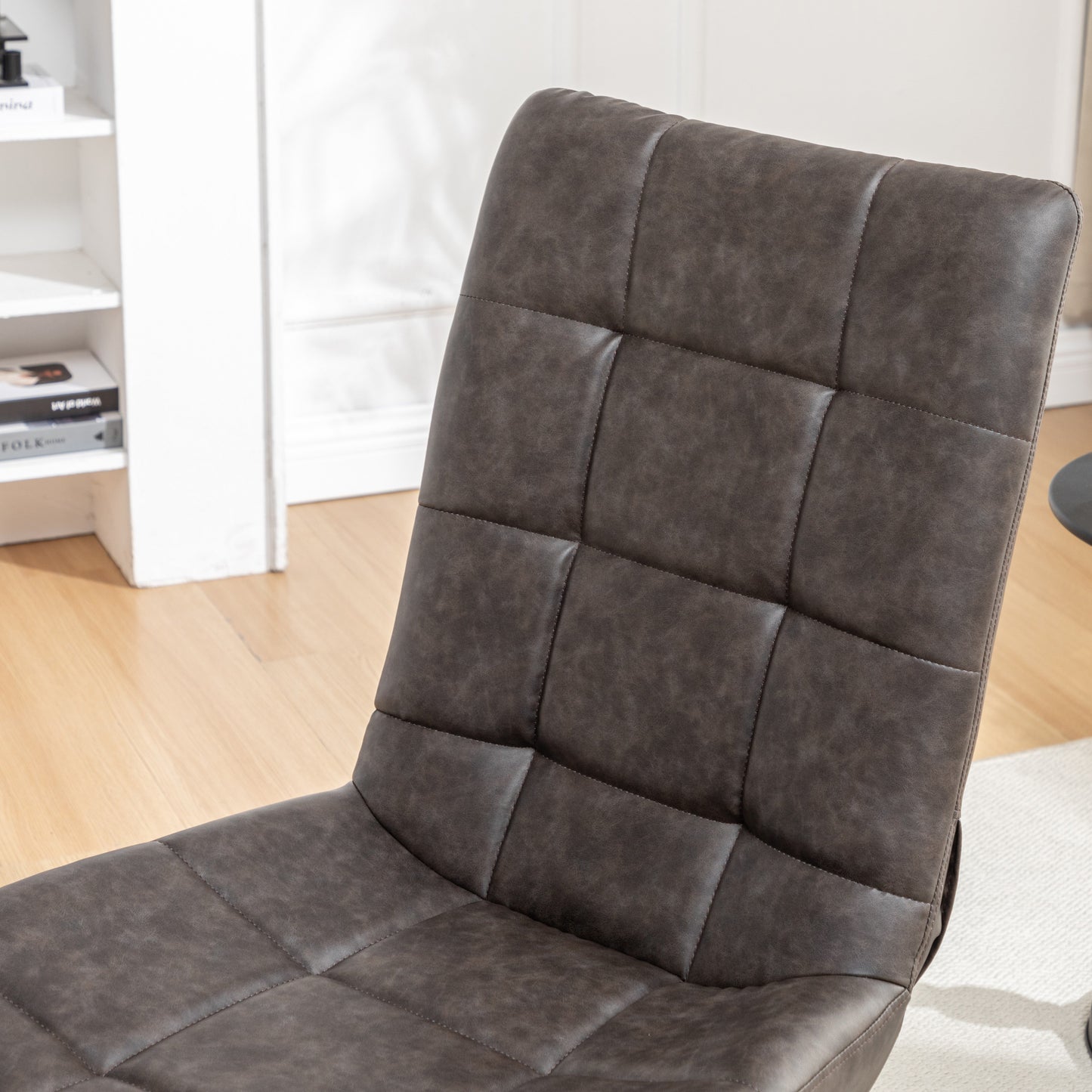 Roundhill Furniture Arlena Faux Leather Tufted Swivel Accent Chair