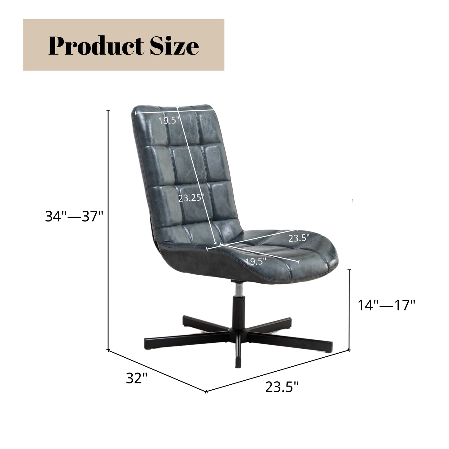 Roundhill Furniture Arlena Faux Leather Tufted Swivel Accent Chair