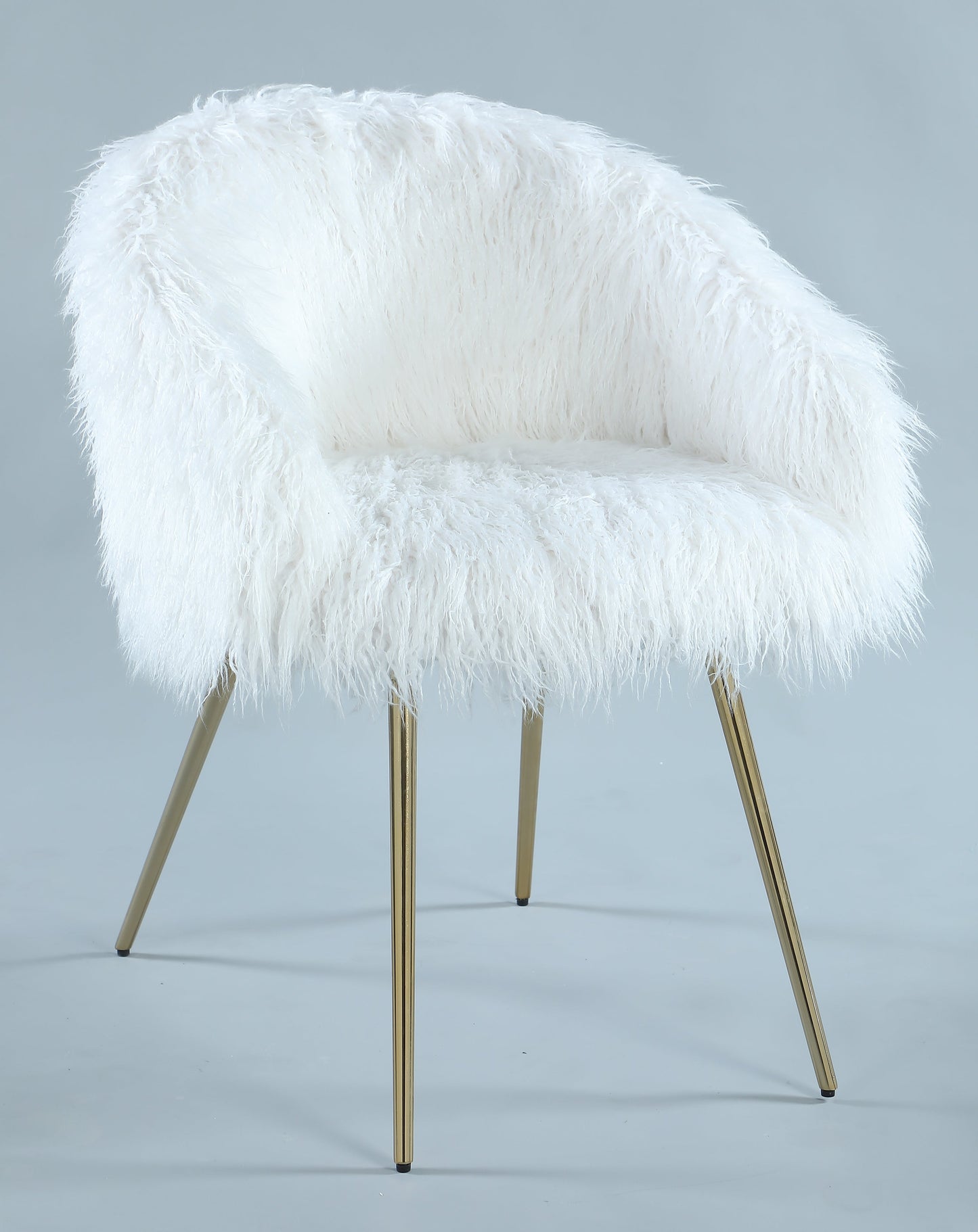 Ravni Faux Fur Accent Armchair with Ottman