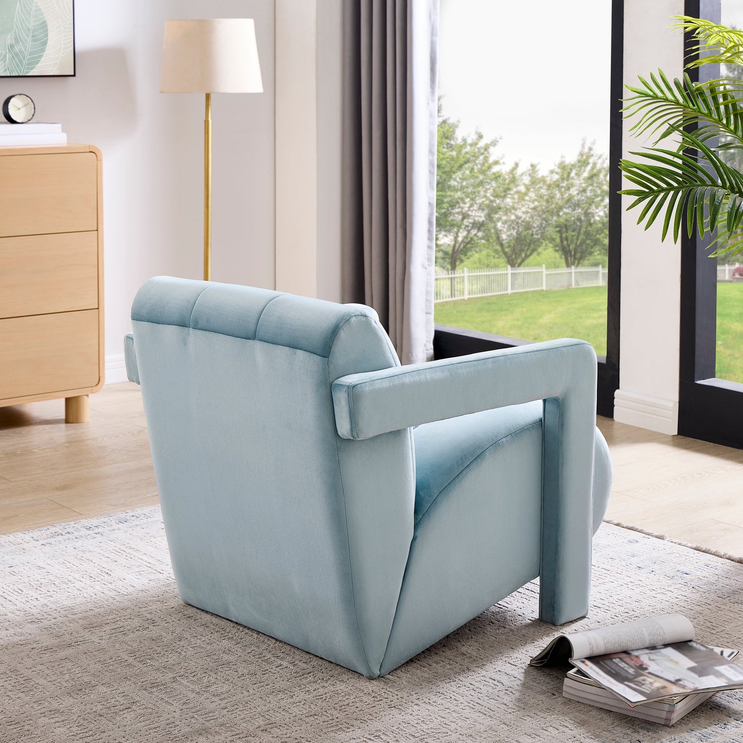 Roundhill Furniture Velmor Contemporary Velvet Accent Armchair