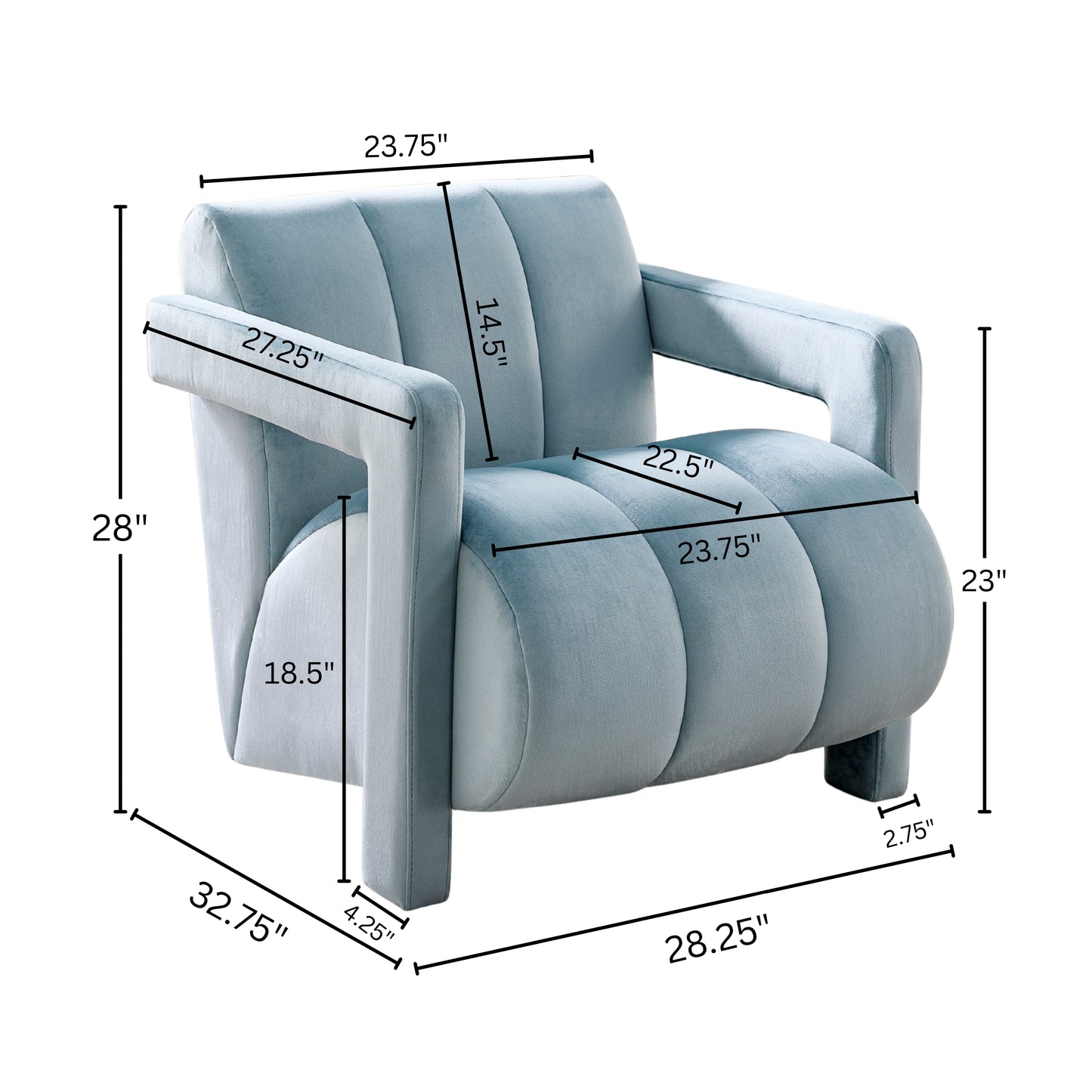 Roundhill Furniture Velmor Contemporary Velvet Accent Armchair