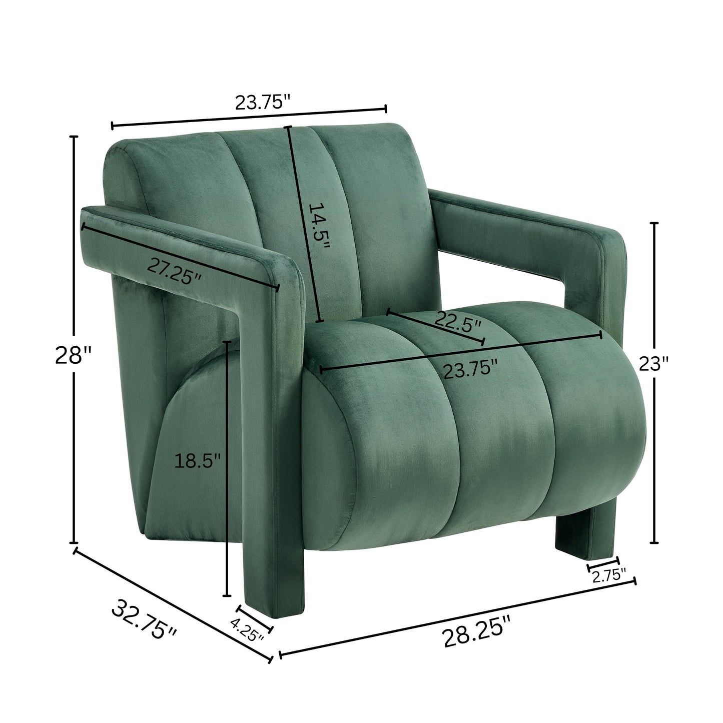 Roundhill Furniture Velmor Contemporary Velvet Accent Armchair