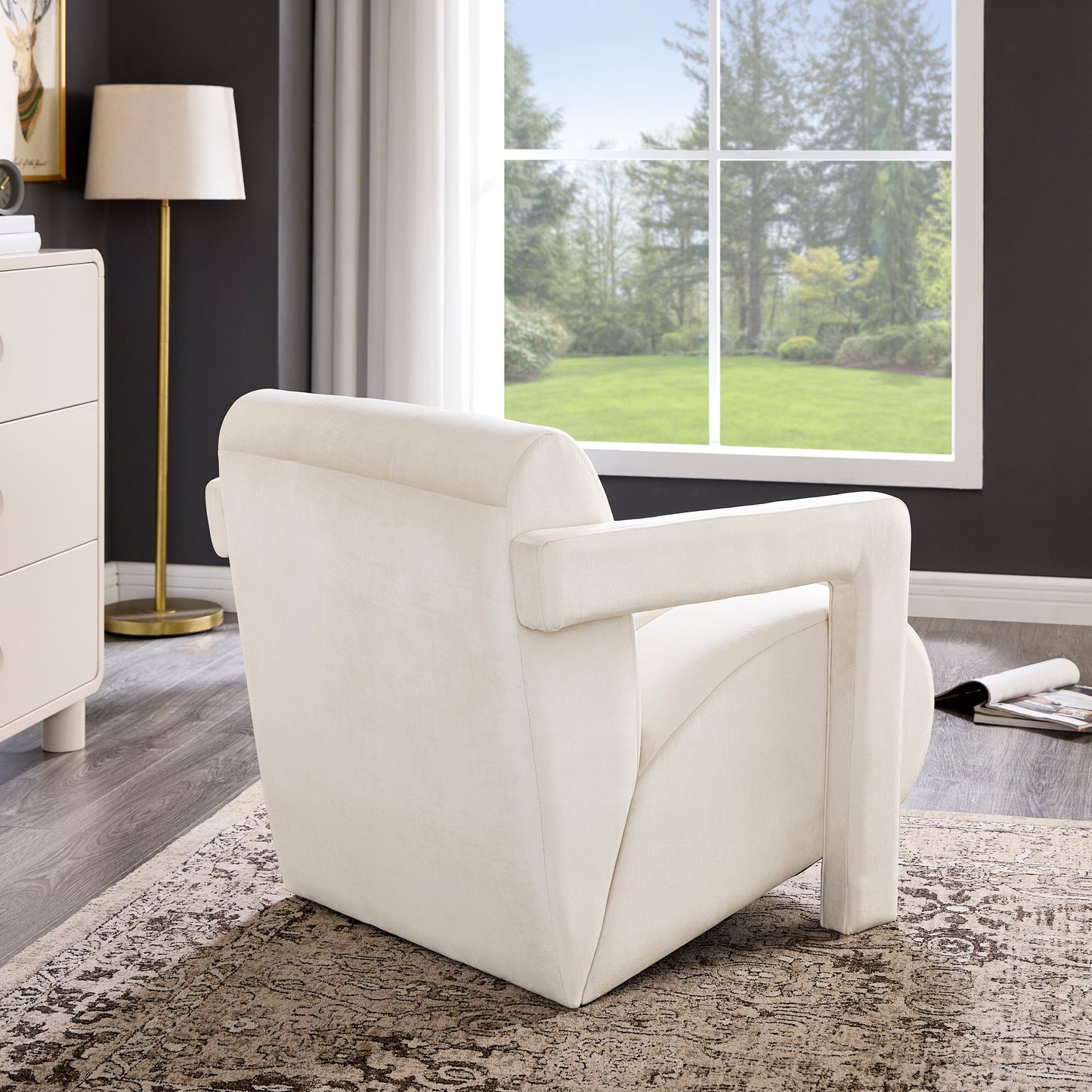 Roundhill Furniture Velmor Contemporary Velvet Accent Armchair