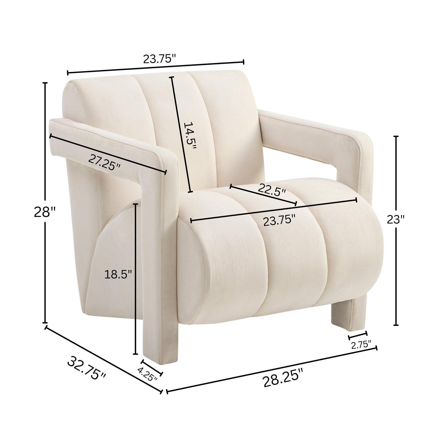 Roundhill Furniture Velmor Contemporary Velvet Accent Armchair