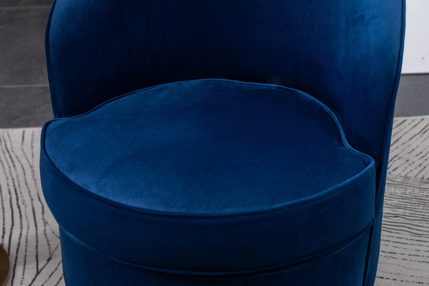 Wania Contemporary Velvet Swivel Chair, Blue